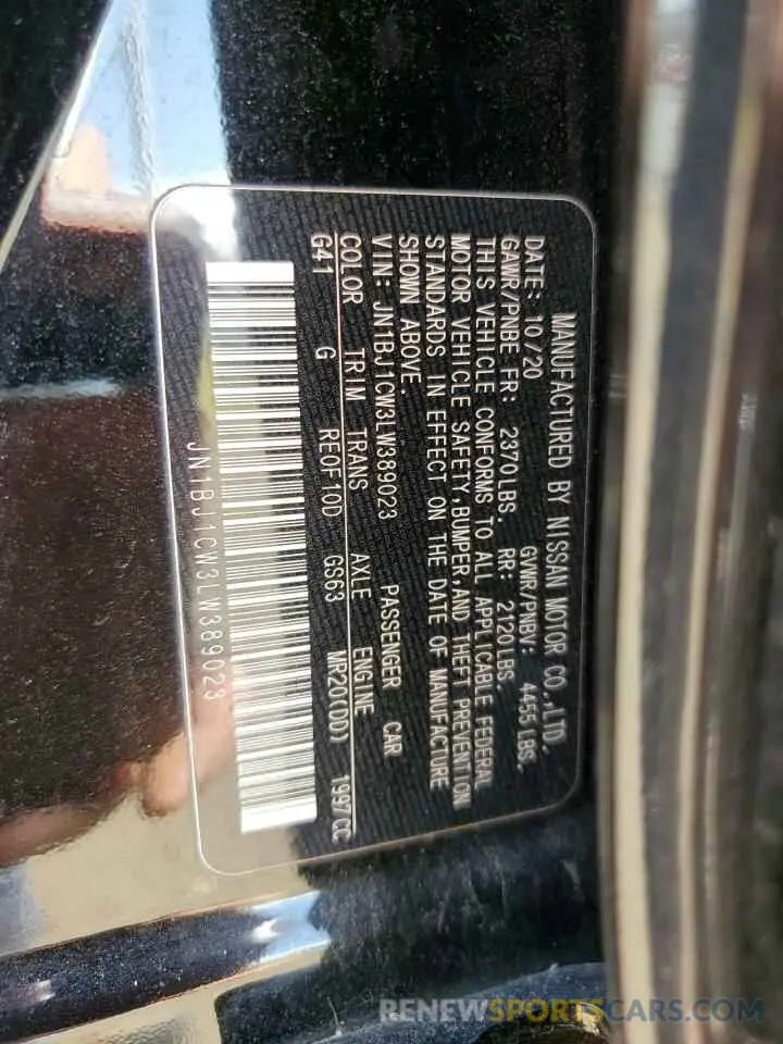 14 fotografías del automóvil dañado JN1BJ1CW3LW389023 NISSAN ROGUE 2020