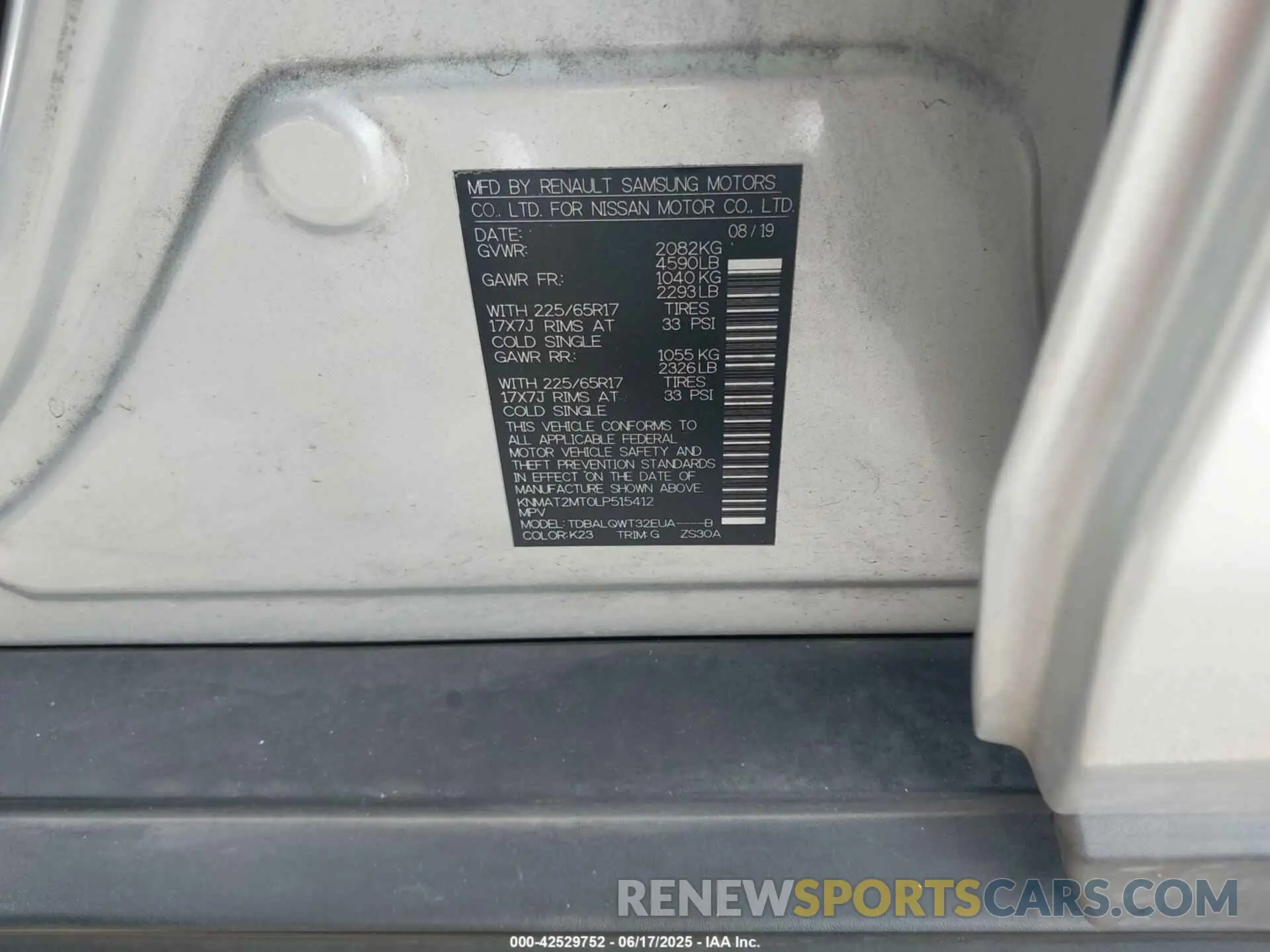 9 fotografías del automóvil dañado KNMAT2MT0LP515412 NISSAN ROGUE 2020