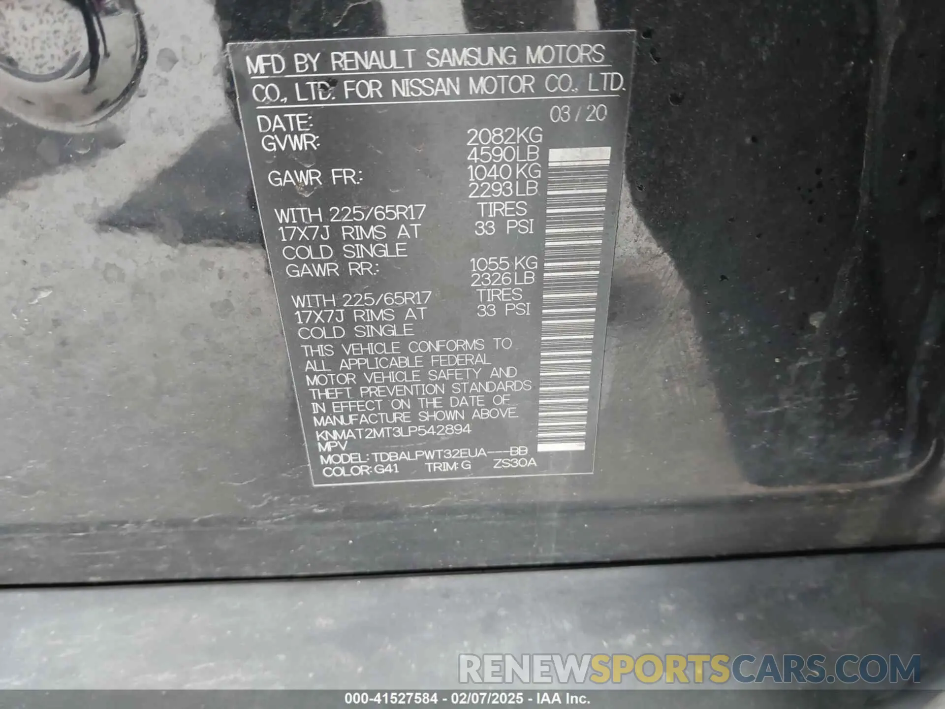 9 fotografías del automóvil dañado KNMAT2MT3LP542894 NISSAN ROGUE 2020