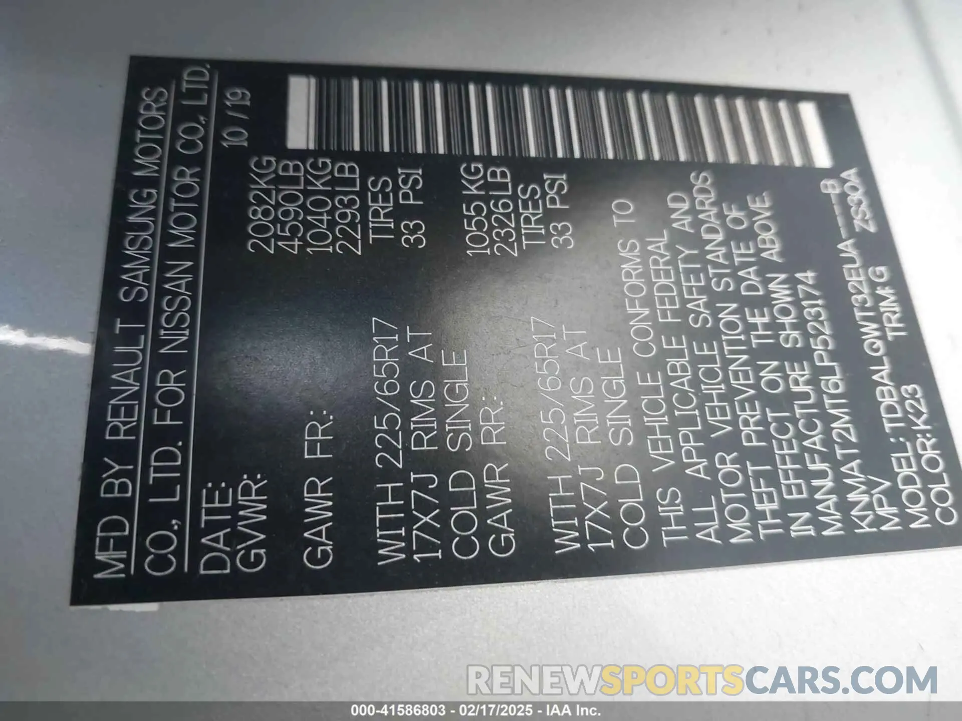9 fotografías del automóvil dañado KNMAT2MT6LP523174 NISSAN ROGUE 2020