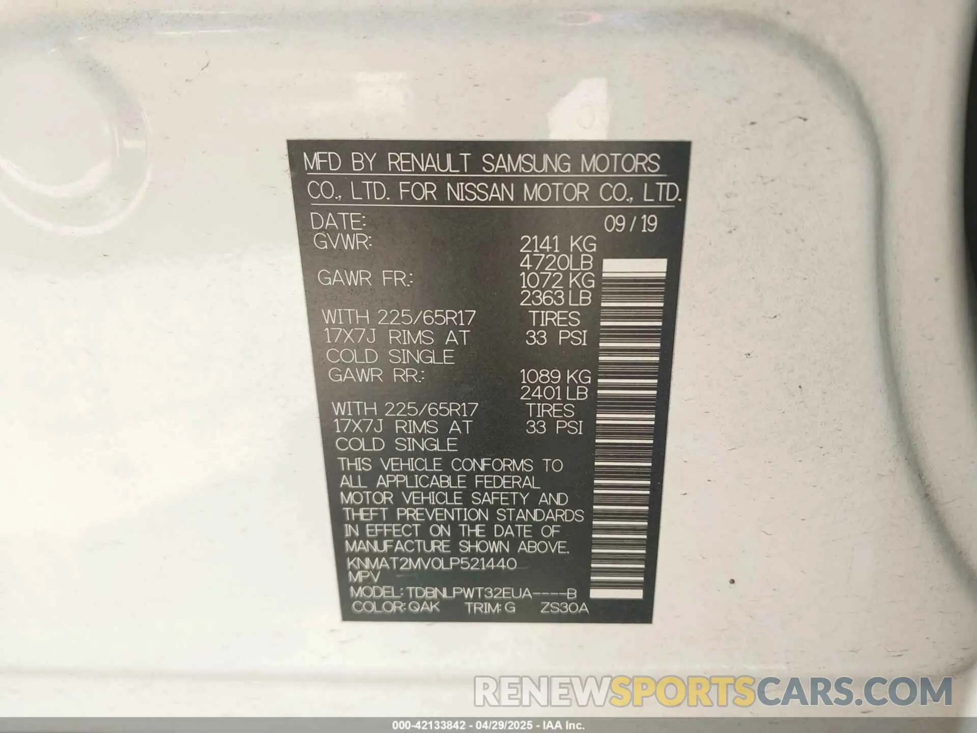 9 fotografías del automóvil dañado KNMAT2MV0LP521440 NISSAN ROGUE 2020