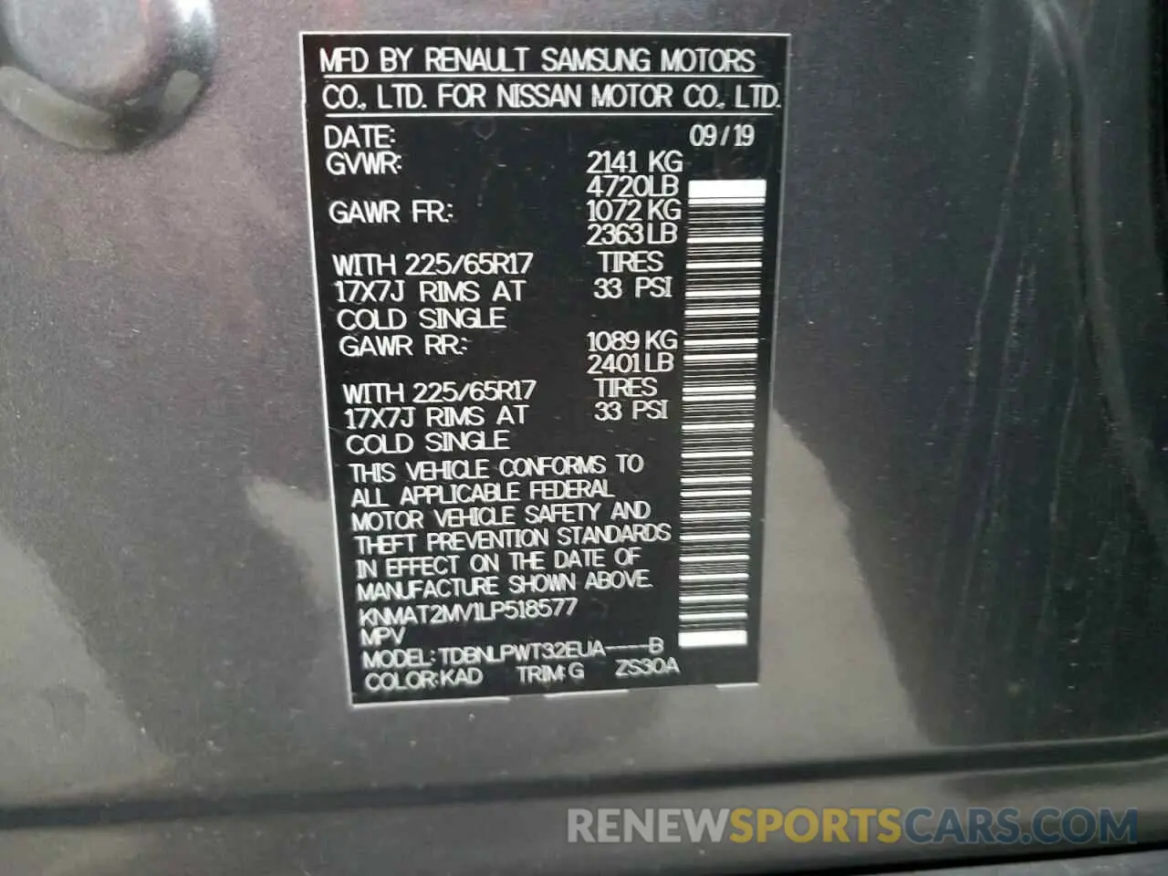 13 fotografías del automóvil dañado KNMAT2MV1LP518577 NISSAN ROGUE 2020