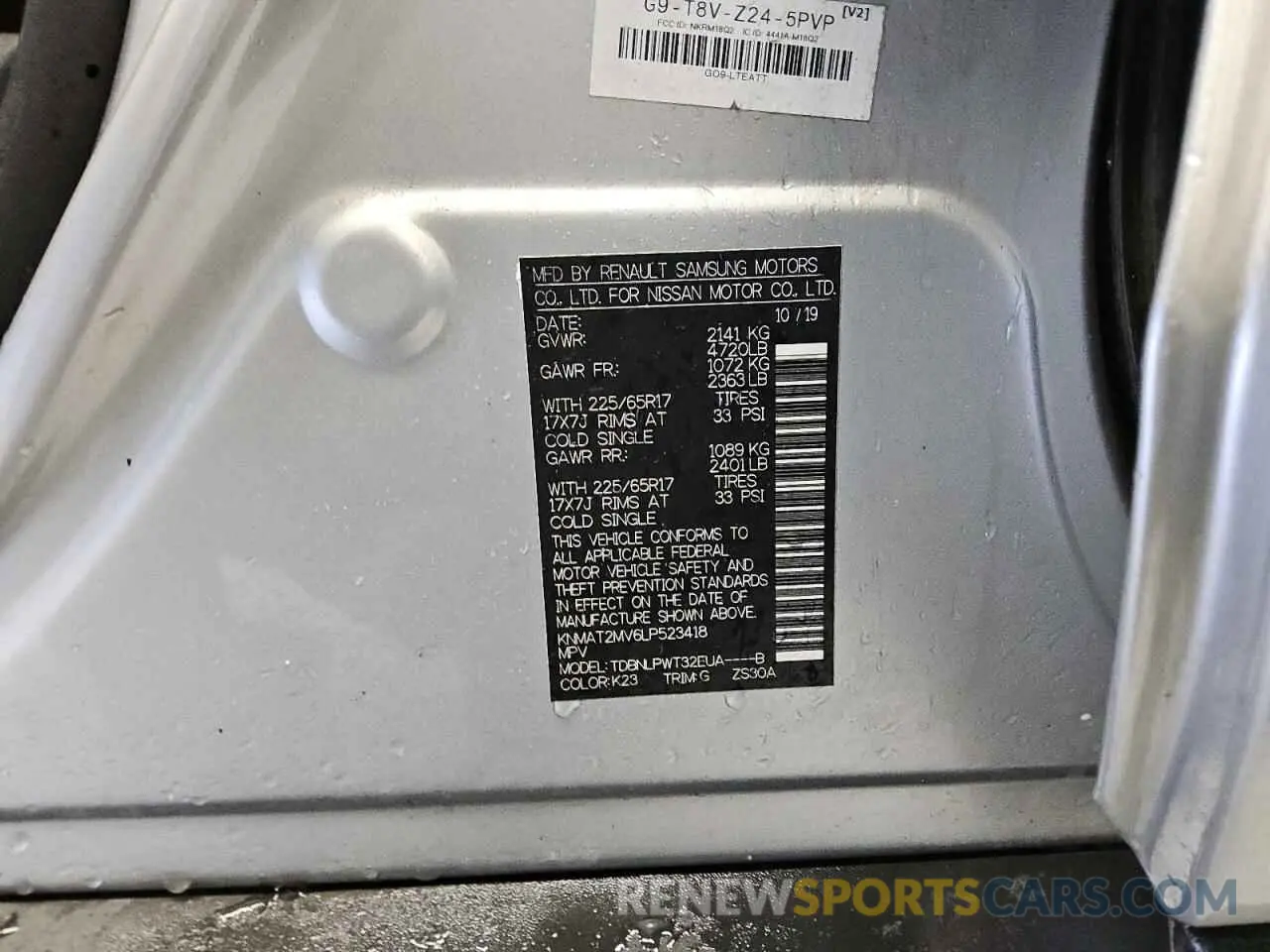 13 fotografías del automóvil dañado KNMAT2MV6LP523418 NISSAN ROGUE 2020