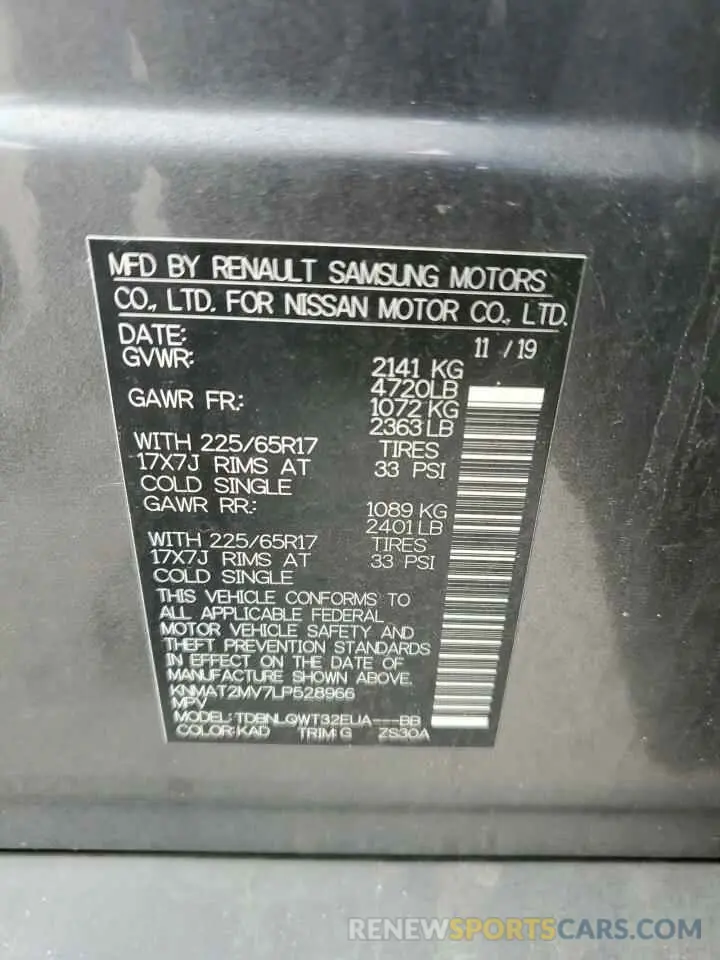 13 fotografías del automóvil dañado KNMAT2MV7LP528966 NISSAN ROGUE 2020