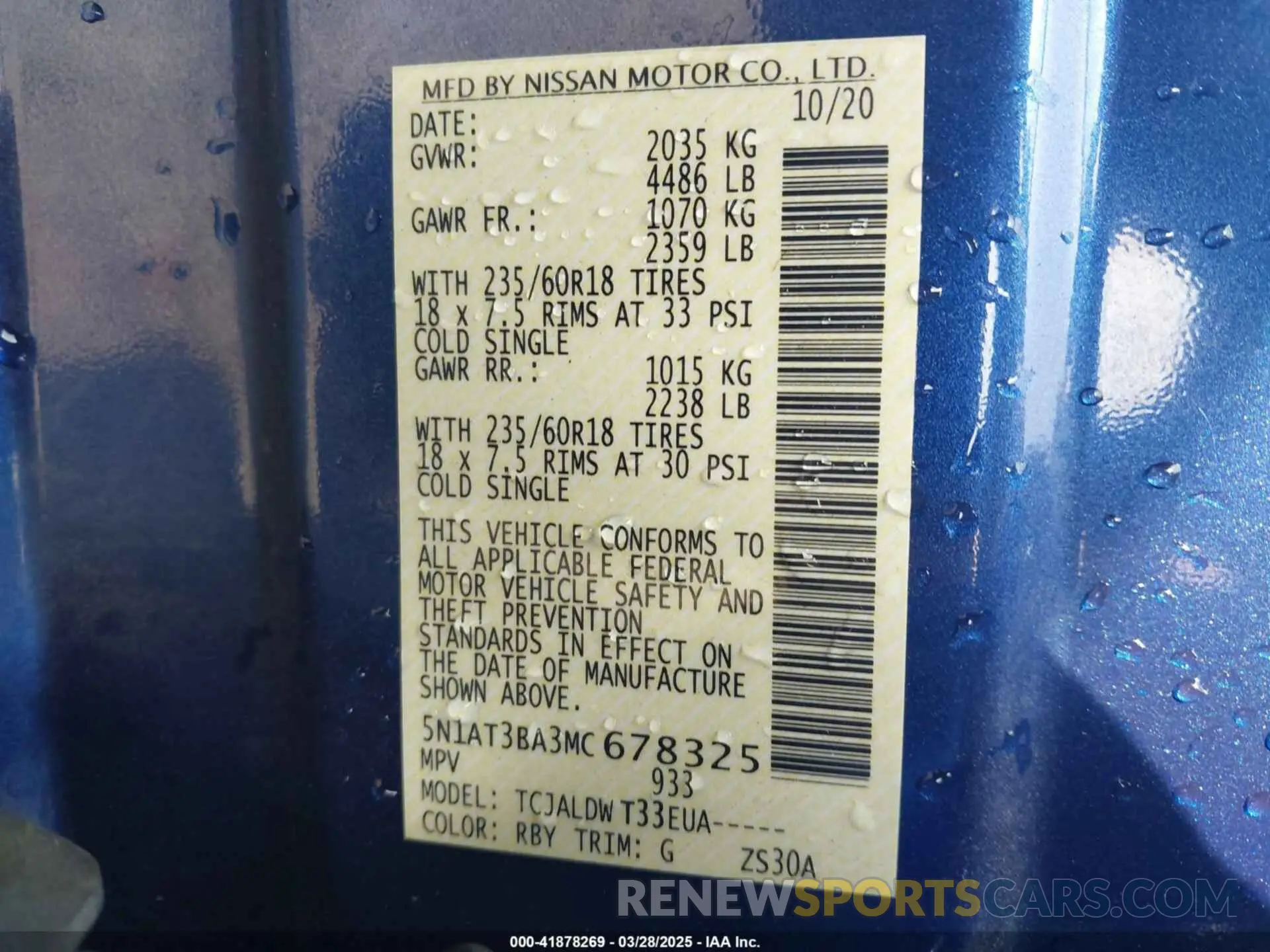 9 fotografías del automóvil dañado 5N1AT3BA3MC678325 NISSAN ROGUE 2021