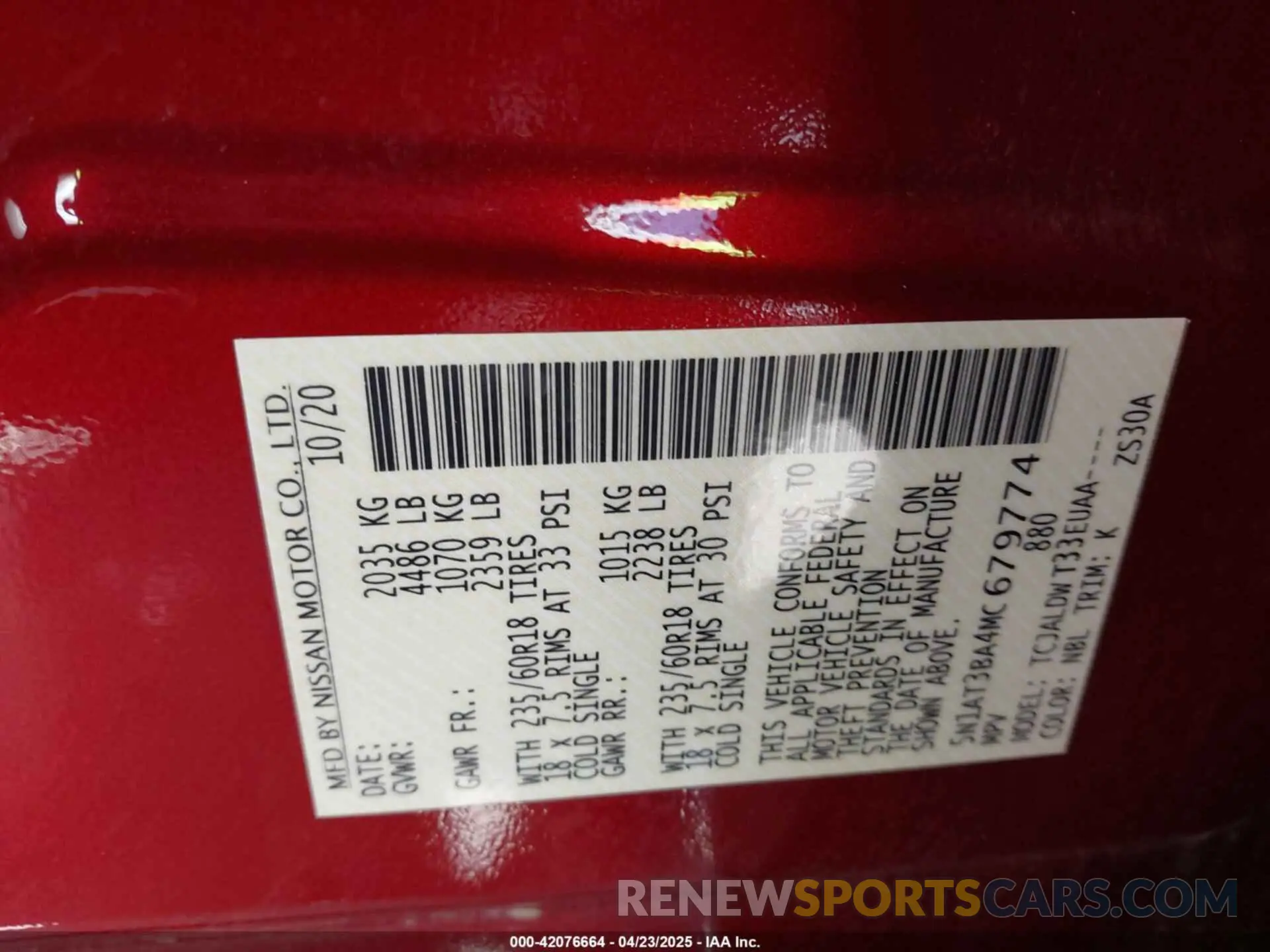 9 fotografías del automóvil dañado 5N1AT3BA4MC679774 NISSAN ROGUE 2021