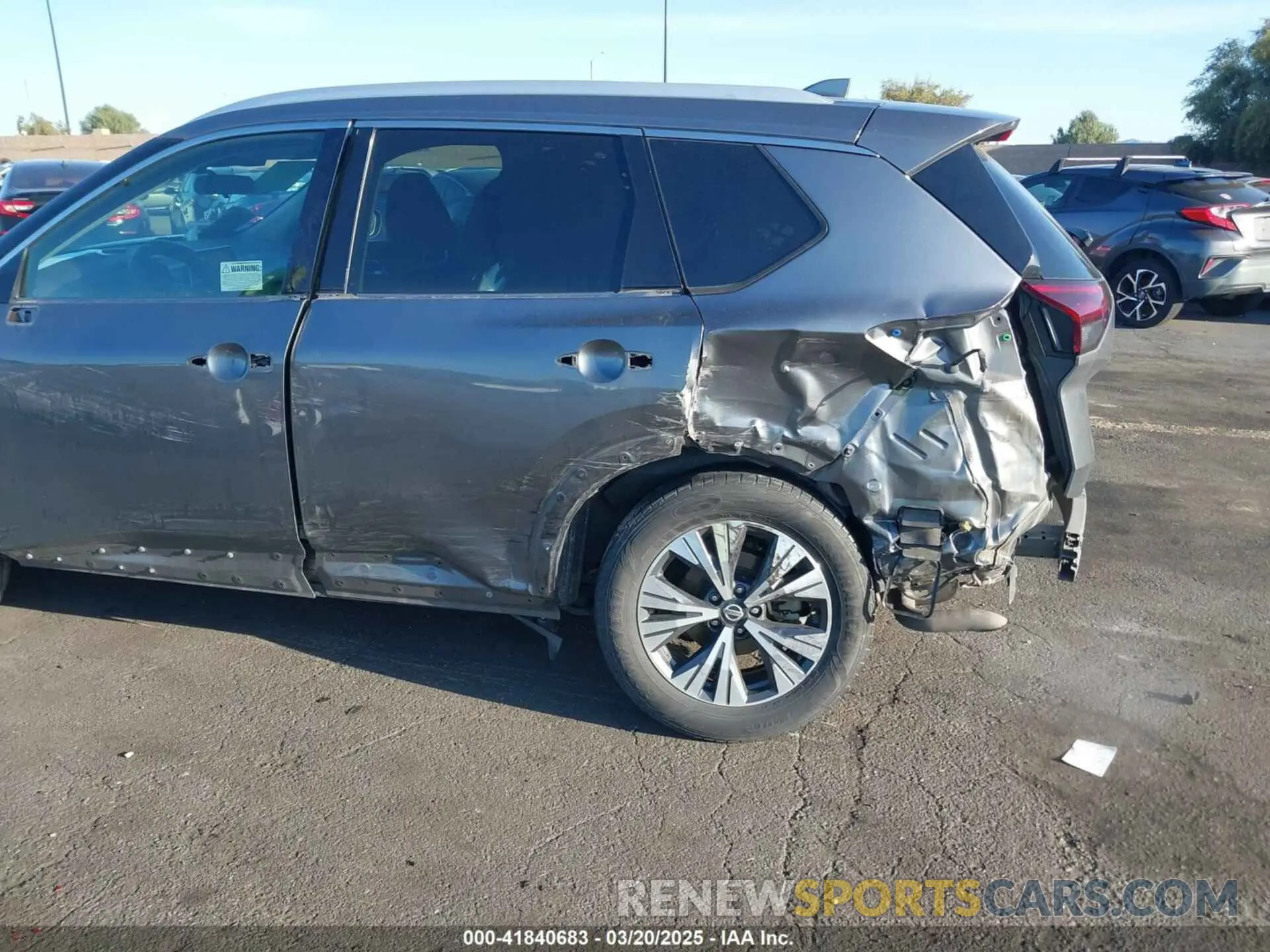 6 fotografías del automóvil dañado 5N1AT3BA5MC766020 NISSAN ROGUE 2021