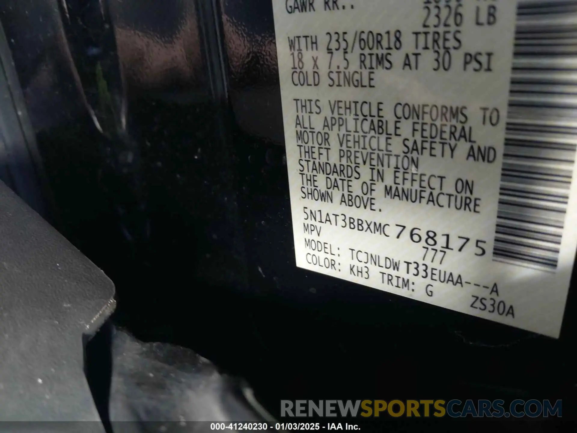 9 fotografías del automóvil dañado 5N1AT3BBXMC768175 NISSAN ROGUE 2021