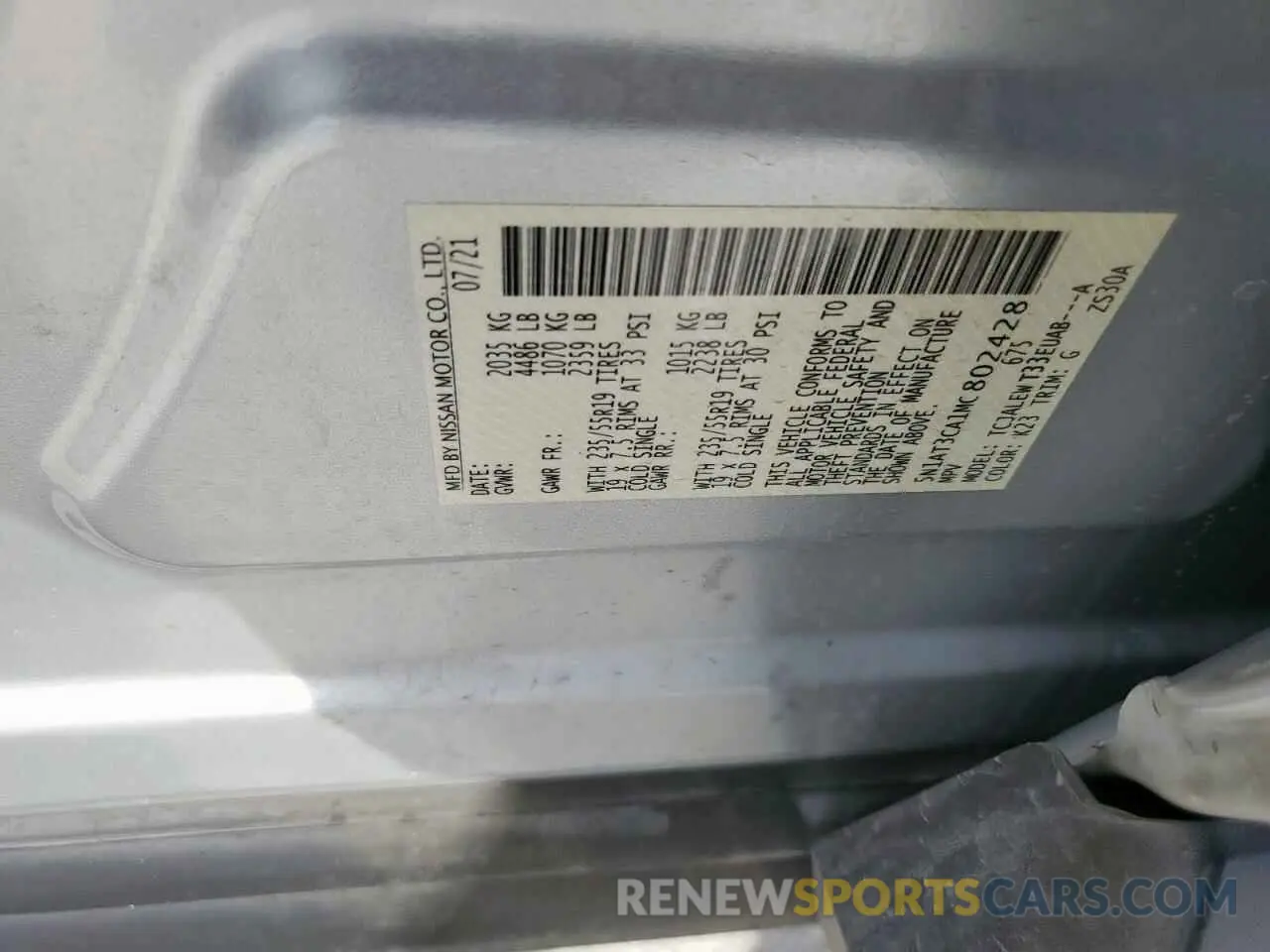 14 fotografías del automóvil dañado 5N1AT3CA1MC802428 NISSAN ROGUE 2021