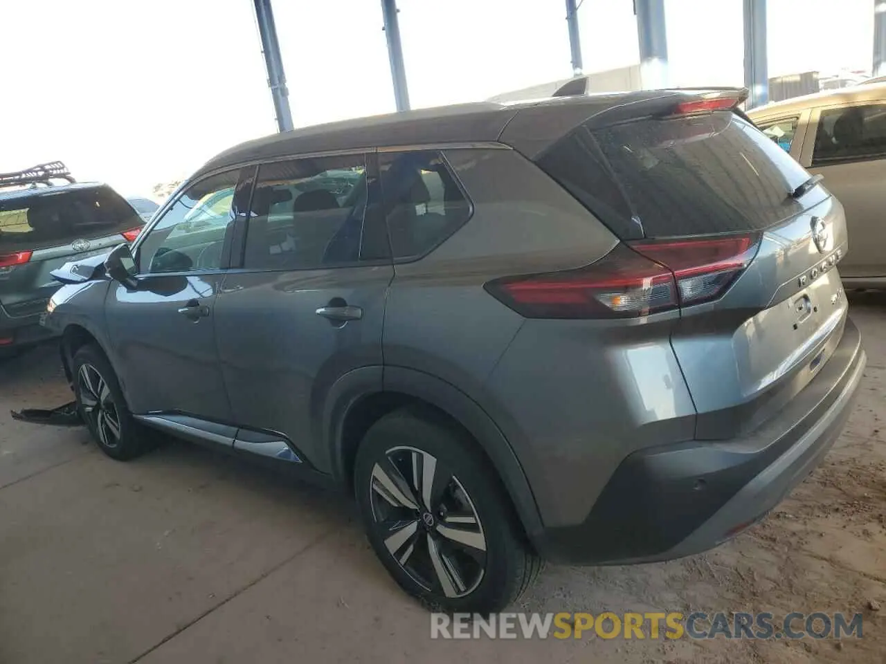 2 fotografías del automóvil dañado 5N1AT3CB3MC719012 NISSAN ROGUE 2021