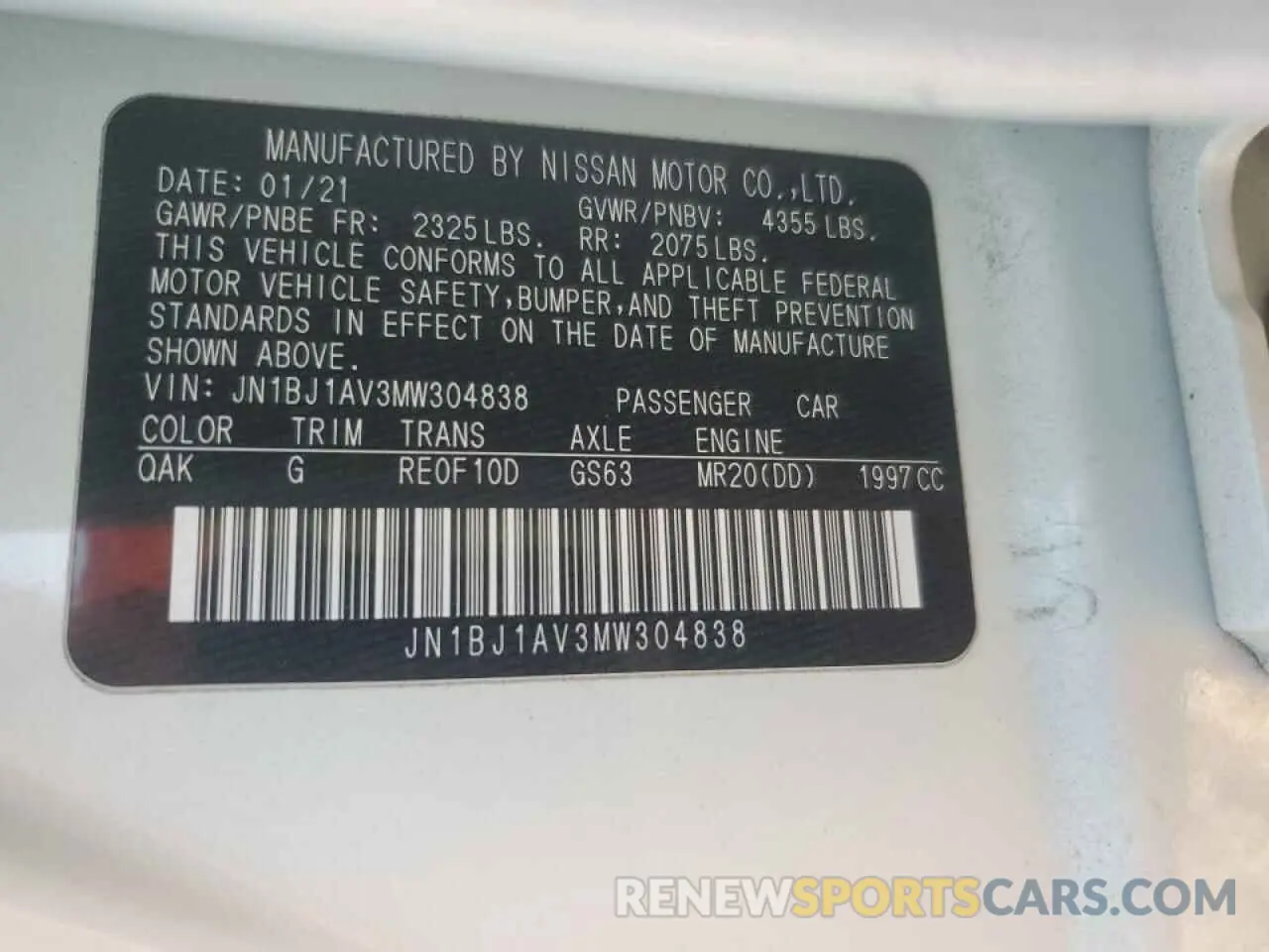 14 fotografías del automóvil dañado JN1BJ1AV3MW304838 NISSAN ROGUE 2021