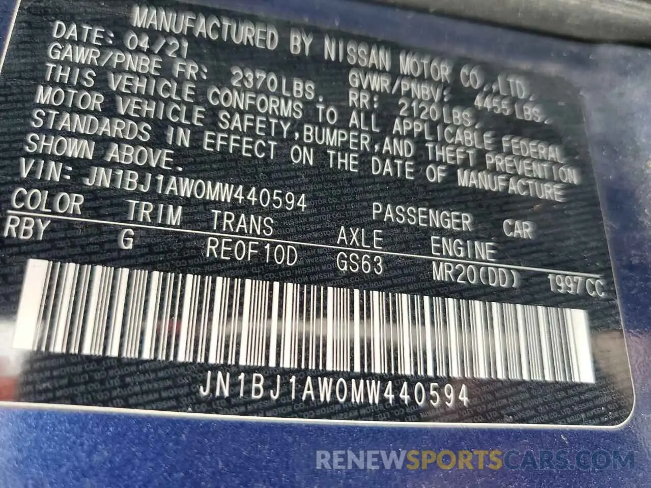 15 fotografías del automóvil dañado JN1BJ1AW0MW440594 NISSAN ROGUE 2021