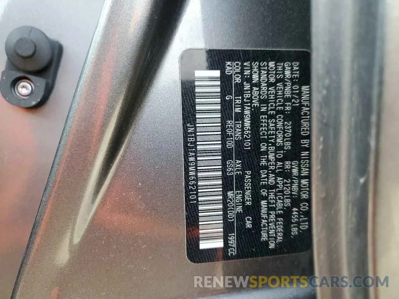 12 fotografías del automóvil dañado JN1BJ1AW9MW662101 NISSAN ROGUE 2021