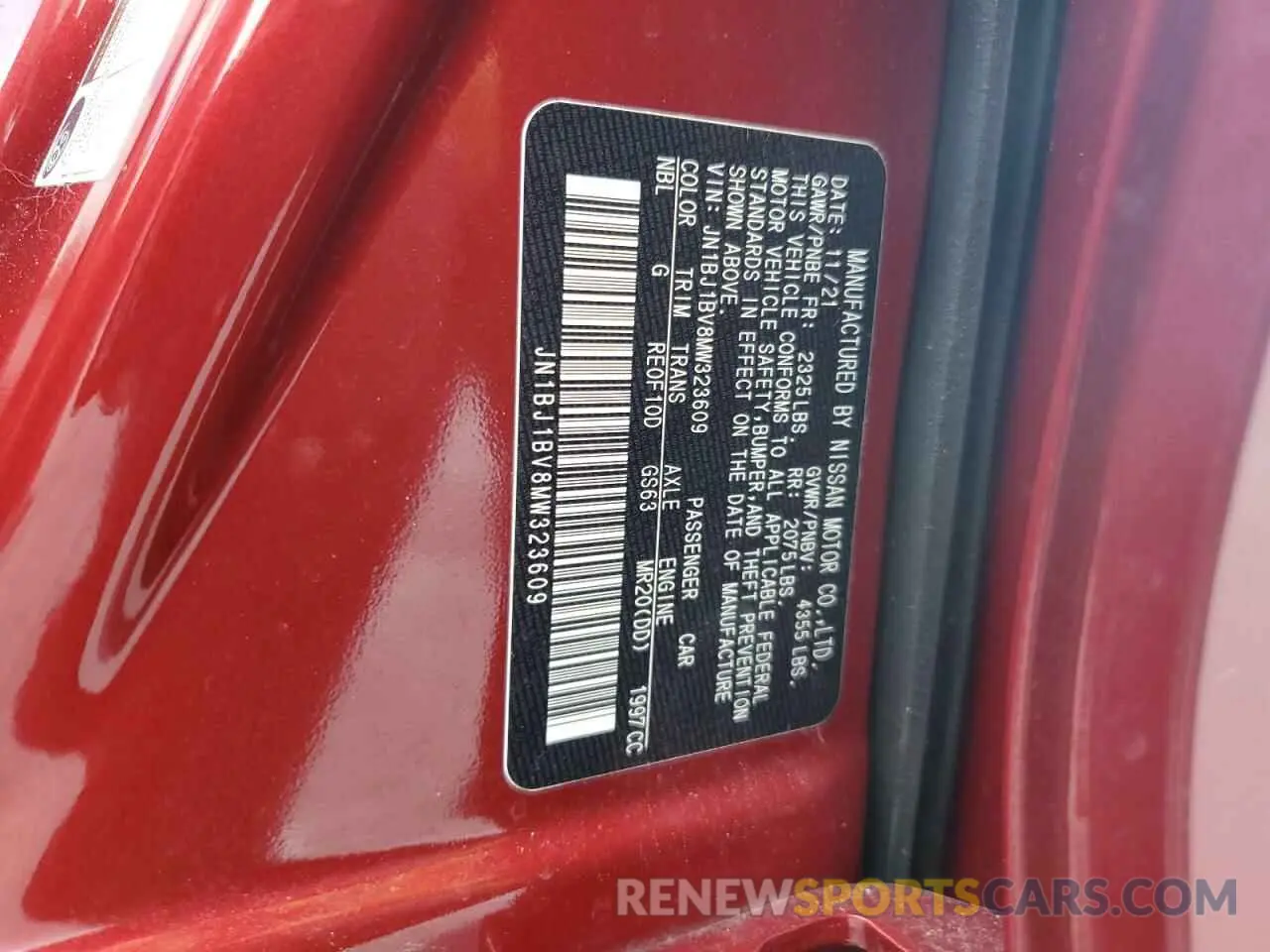 13 fotografías del automóvil dañado JN1BJ1BV8MW323609 NISSAN ROGUE 2021