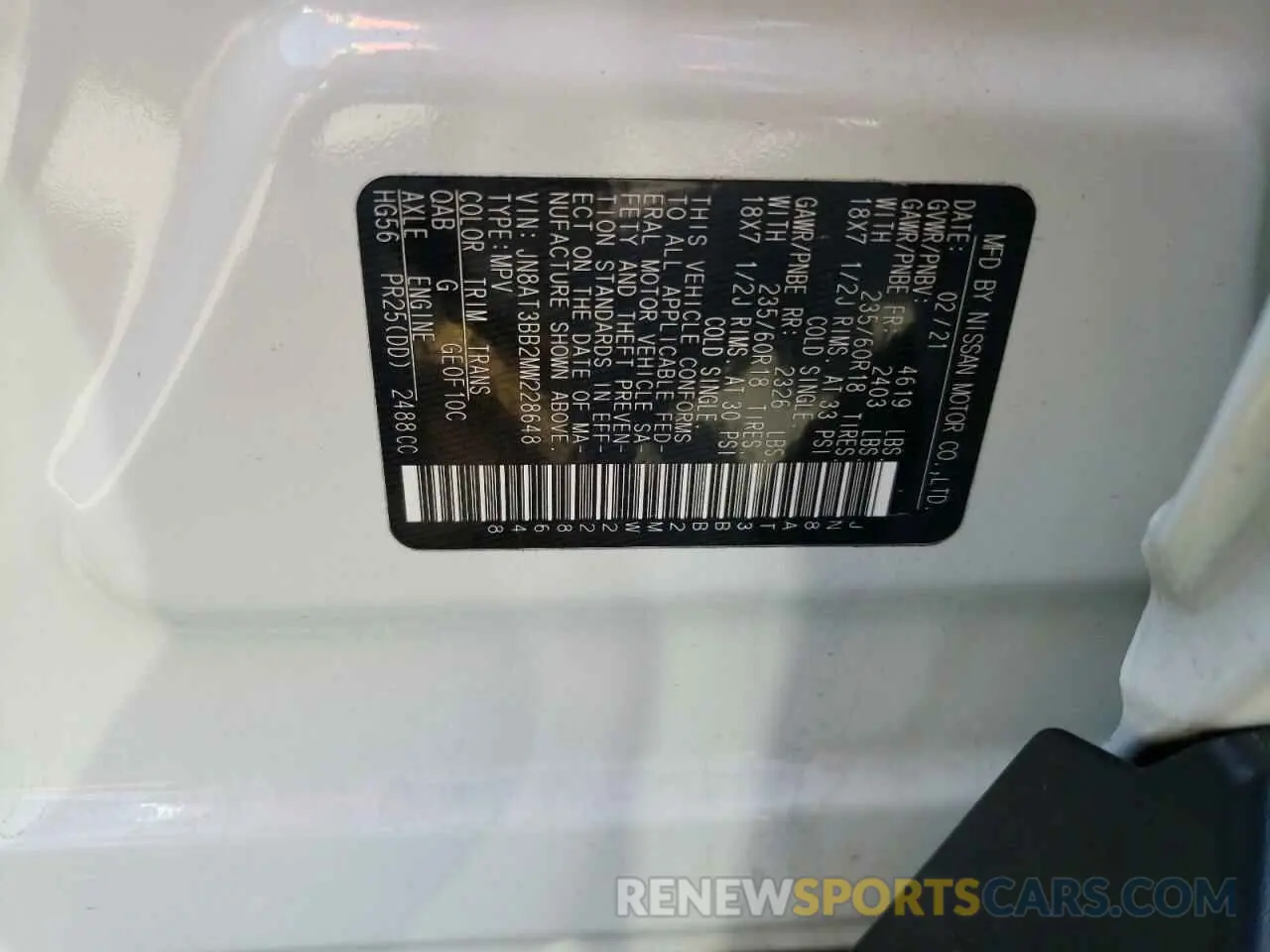 13 fotografías del automóvil dañado JN8AT3BB2MW228648 NISSAN ROGUE 2021