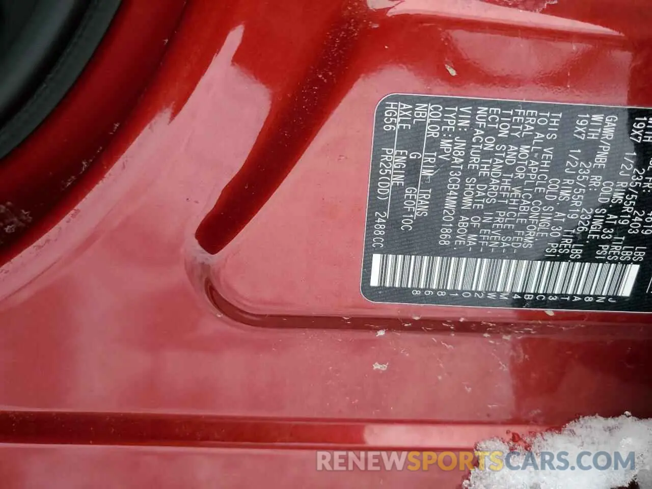 13 fotografías del automóvil dañado JN8AT3CB4MW201868 NISSAN ROGUE 2021