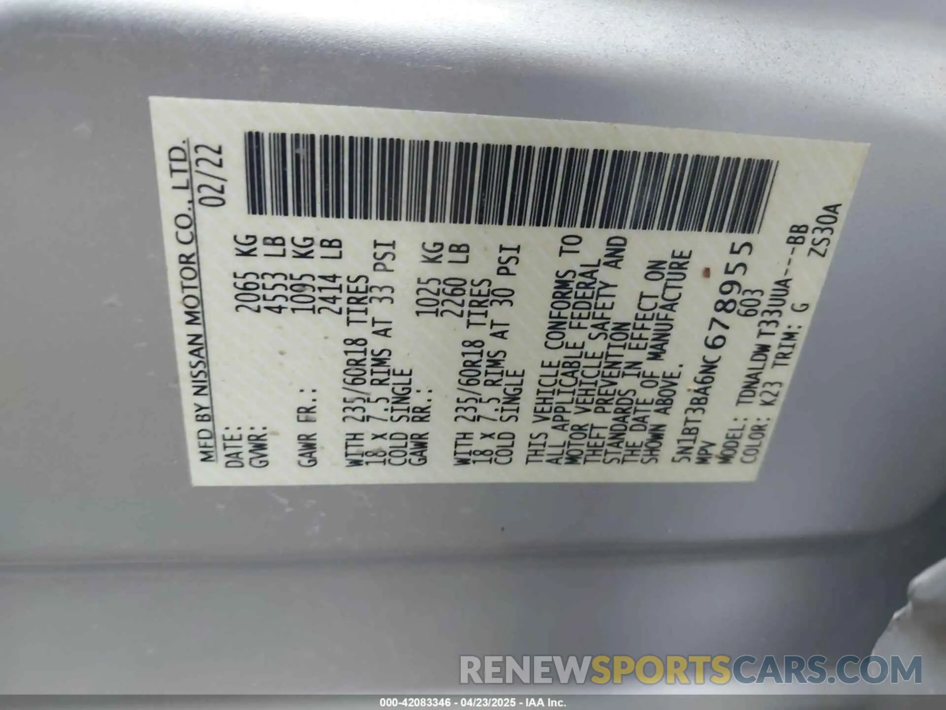 9 fotografías del automóvil dañado 5N1BT3BA6NC678955 NISSAN ROGUE 2022