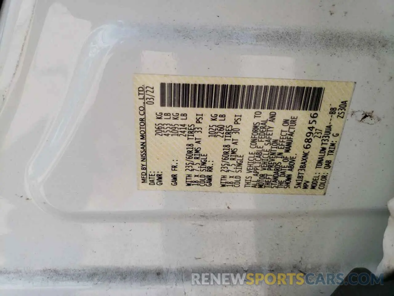 14 fotografías del automóvil dañado 5N1BT3BAXNC689456 NISSAN ROGUE 2022