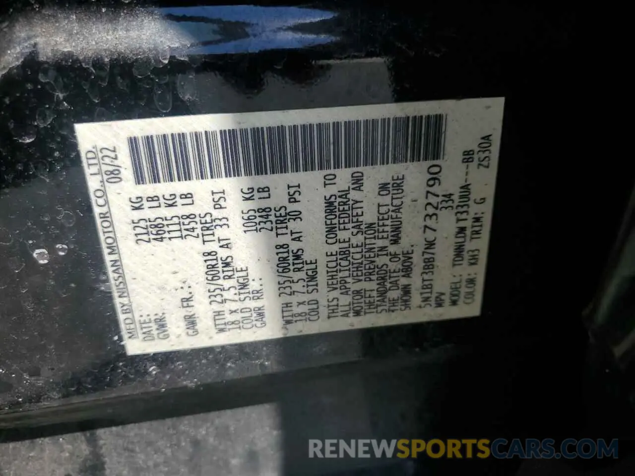 13 fotografías del automóvil dañado 5N1BT3BB7NC732790 NISSAN ROGUE 2022