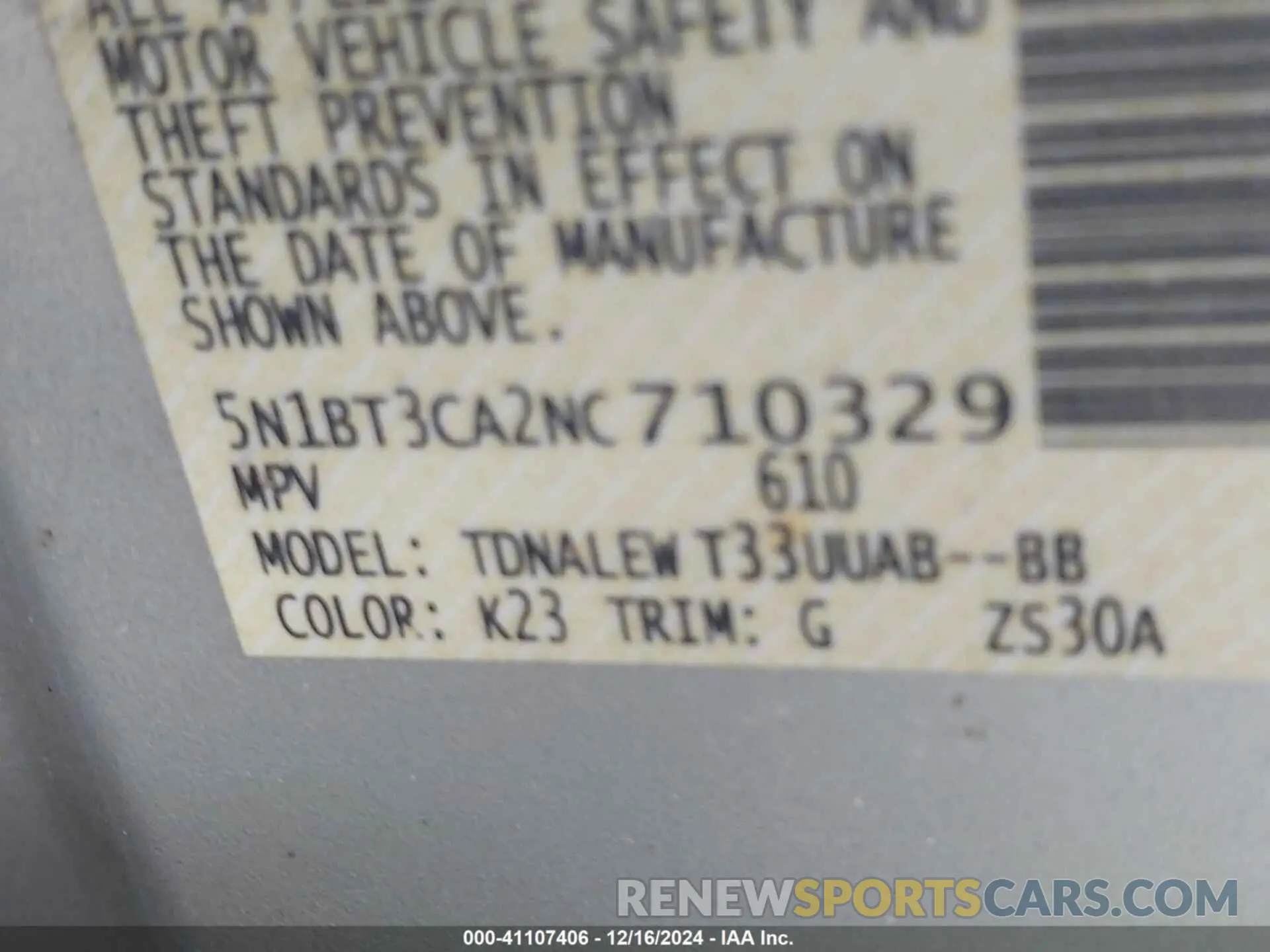 9 fotografías del automóvil dañado 5N1BT3CA2NC710329 NISSAN ROGUE 2022