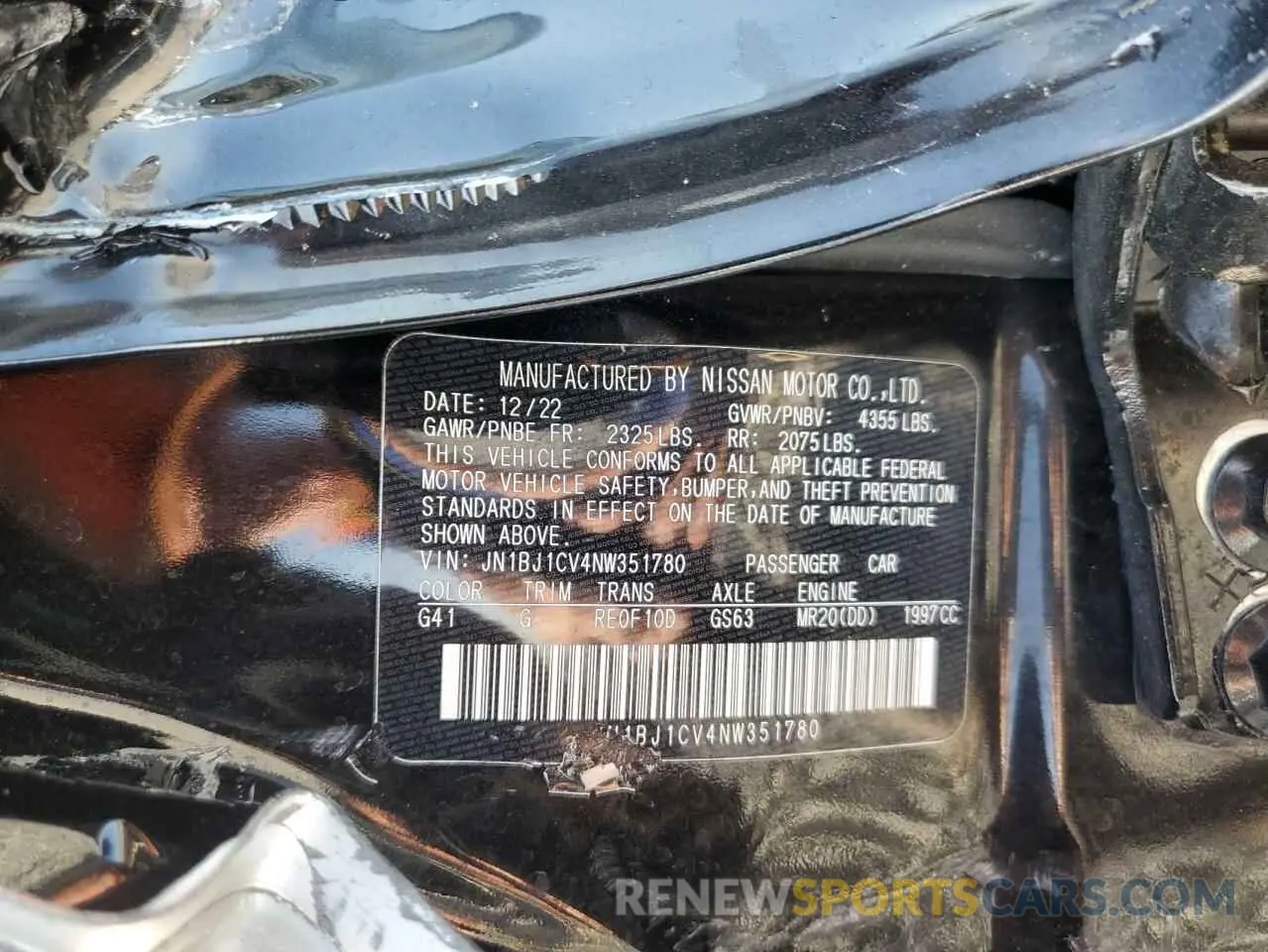 13 fotografías del automóvil dañado JN1BJ1CV4NW351780 NISSAN ROGUE 2022