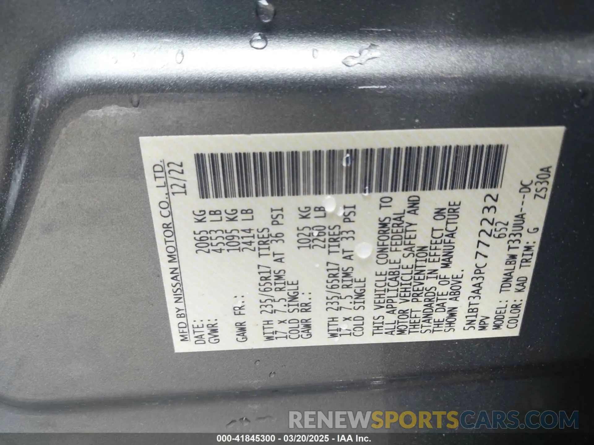 9 fotografías del automóvil dañado 5N1BT3AA3PC772232 NISSAN ROGUE 2023