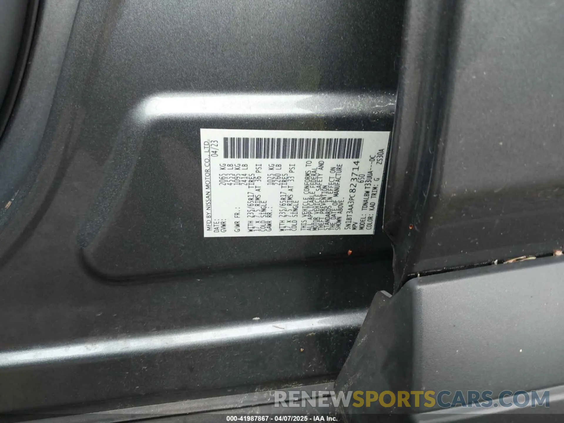 9 fotografías del automóvil dañado 5N1BT3AA3PC823714 NISSAN ROGUE 2023
