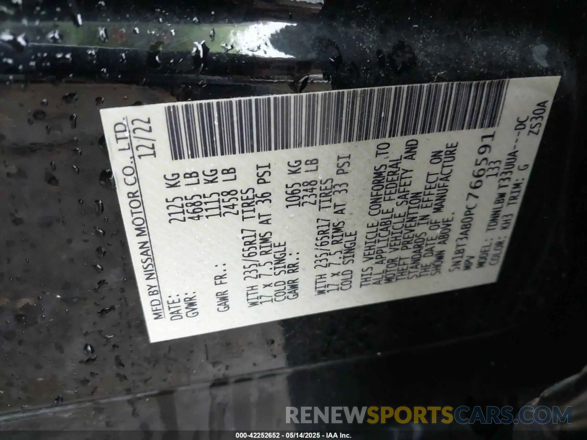 9 fotografías del automóvil dañado 5N1BT3AB0PC766591 NISSAN ROGUE 2023