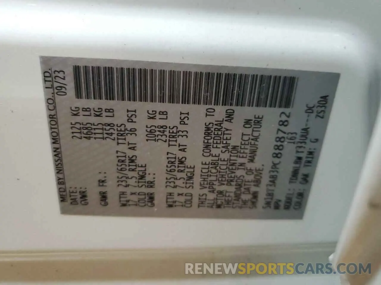 13 fotografías del automóvil dañado 5N1BT3AB3PC888782 NISSAN ROGUE 2023