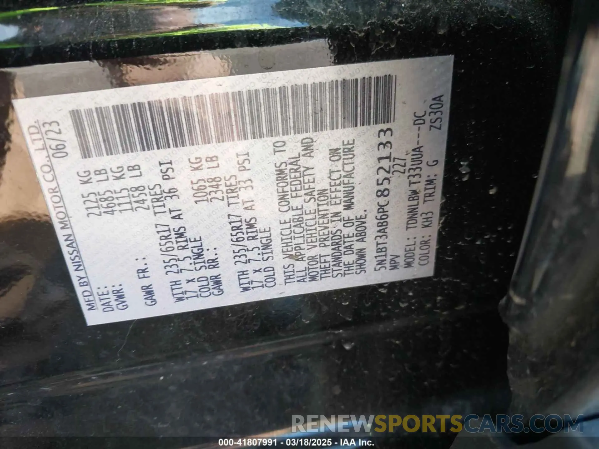 9 fotografías del automóvil dañado 5N1BT3AB6PC852133 NISSAN ROGUE 2023