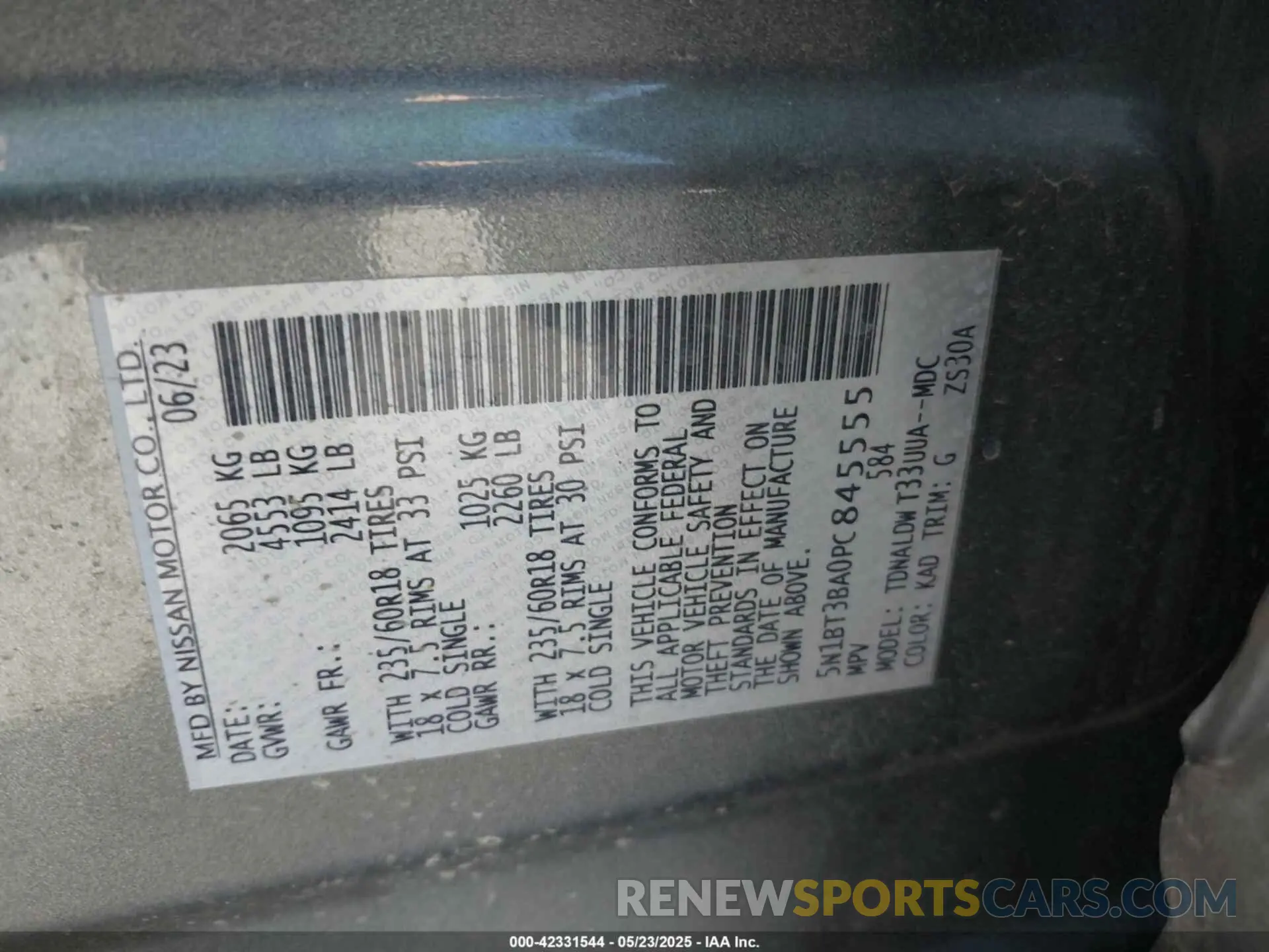 9 fotografías del automóvil dañado 5N1BT3BA0PC845555 NISSAN ROGUE 2023