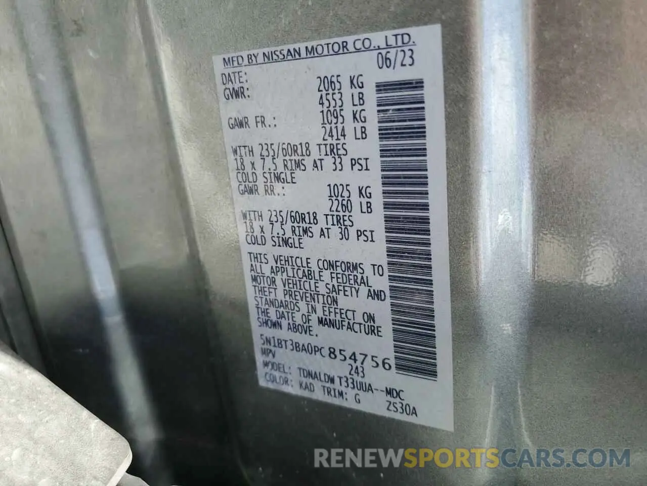 13 fotografías del automóvil dañado 5N1BT3BA0PC854756 NISSAN ROGUE 2023