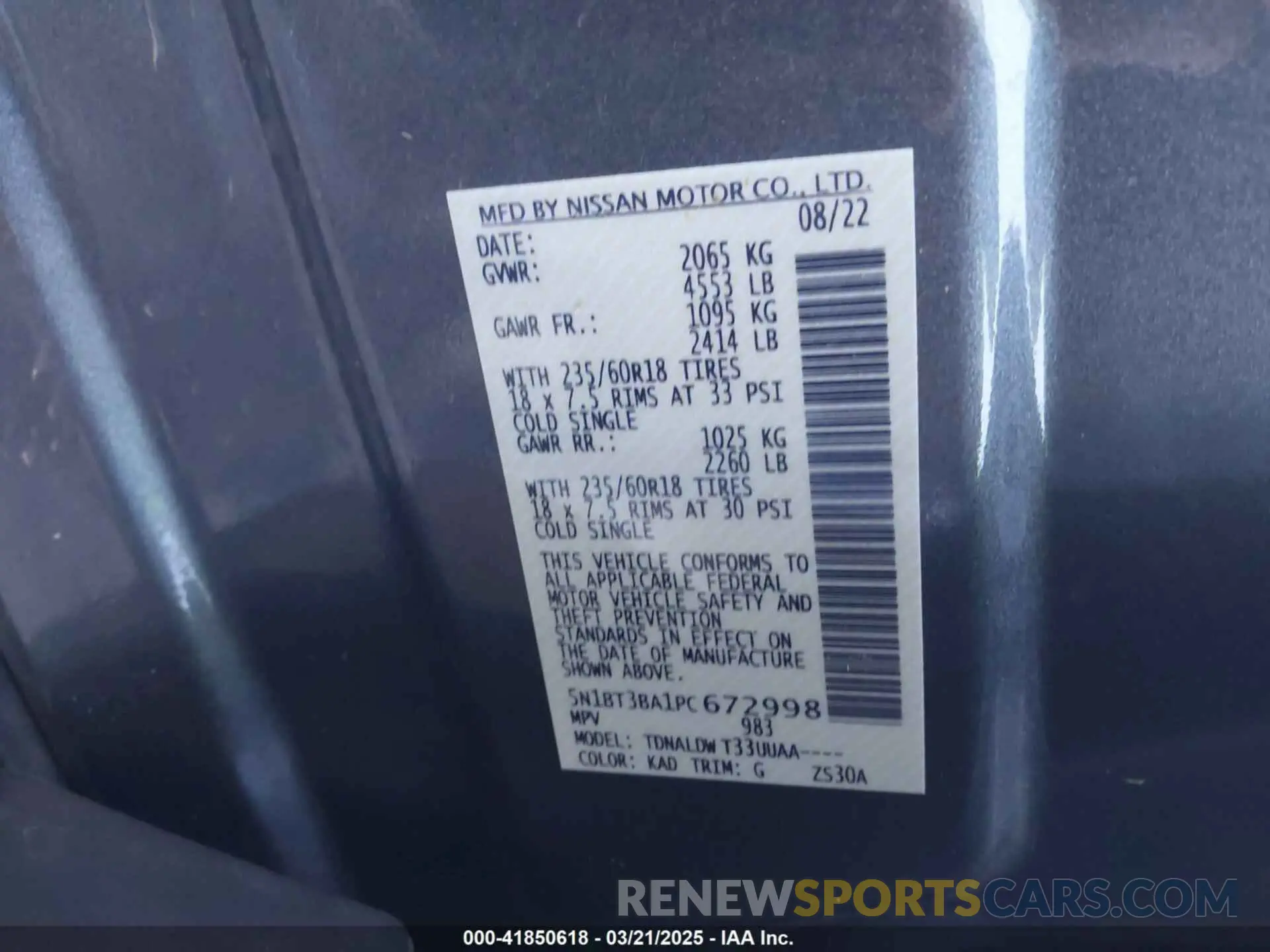 9 fotografías del automóvil dañado 5N1BT3BA1PC672998 NISSAN ROGUE 2023