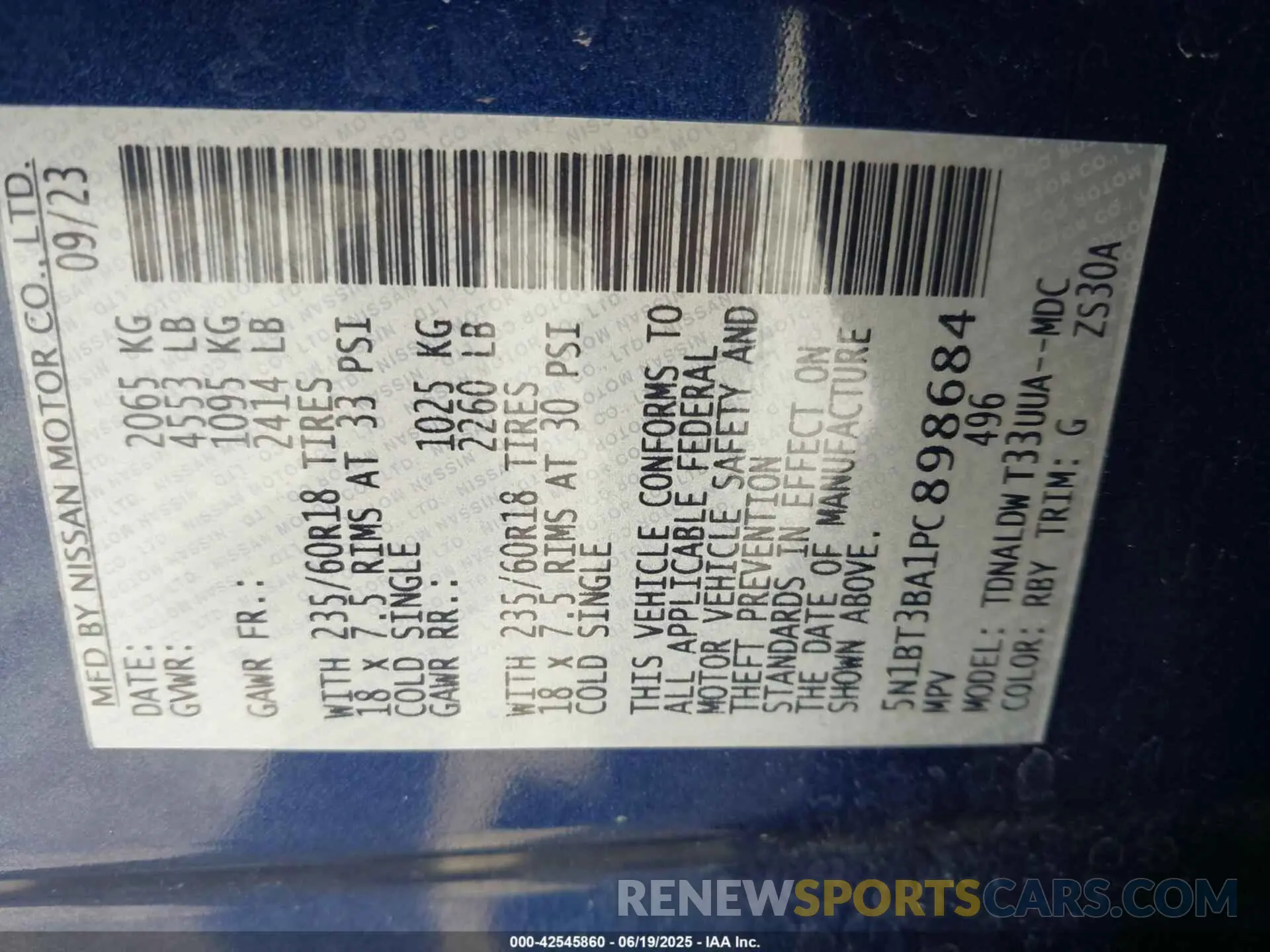 9 fotografías del automóvil dañado 5N1BT3BA1PC898684 NISSAN ROGUE 2023
