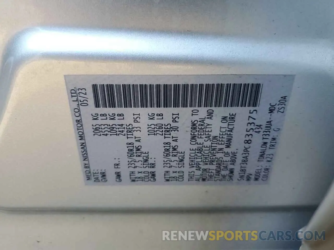 13 fotografías del automóvil dañado 5N1BT3BA3PC835375 NISSAN ROGUE 2023