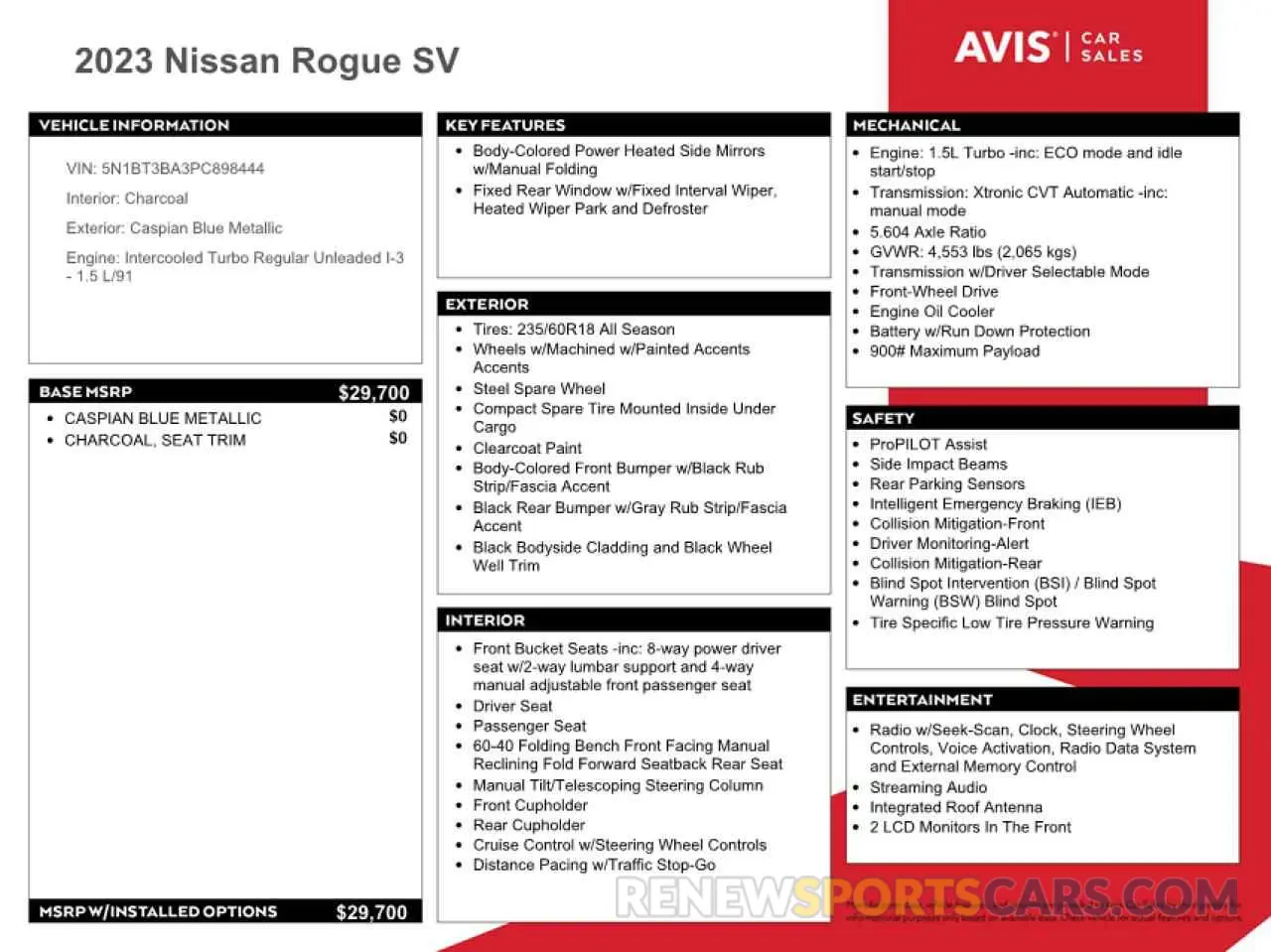 13 fotografías del automóvil dañado 5N1BT3BA3PC898444 NISSAN ROGUE 2023