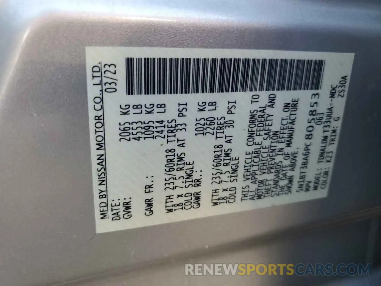 13 fotografías del automóvil dañado 5N1BT3BA6PC805853 NISSAN ROGUE 2023