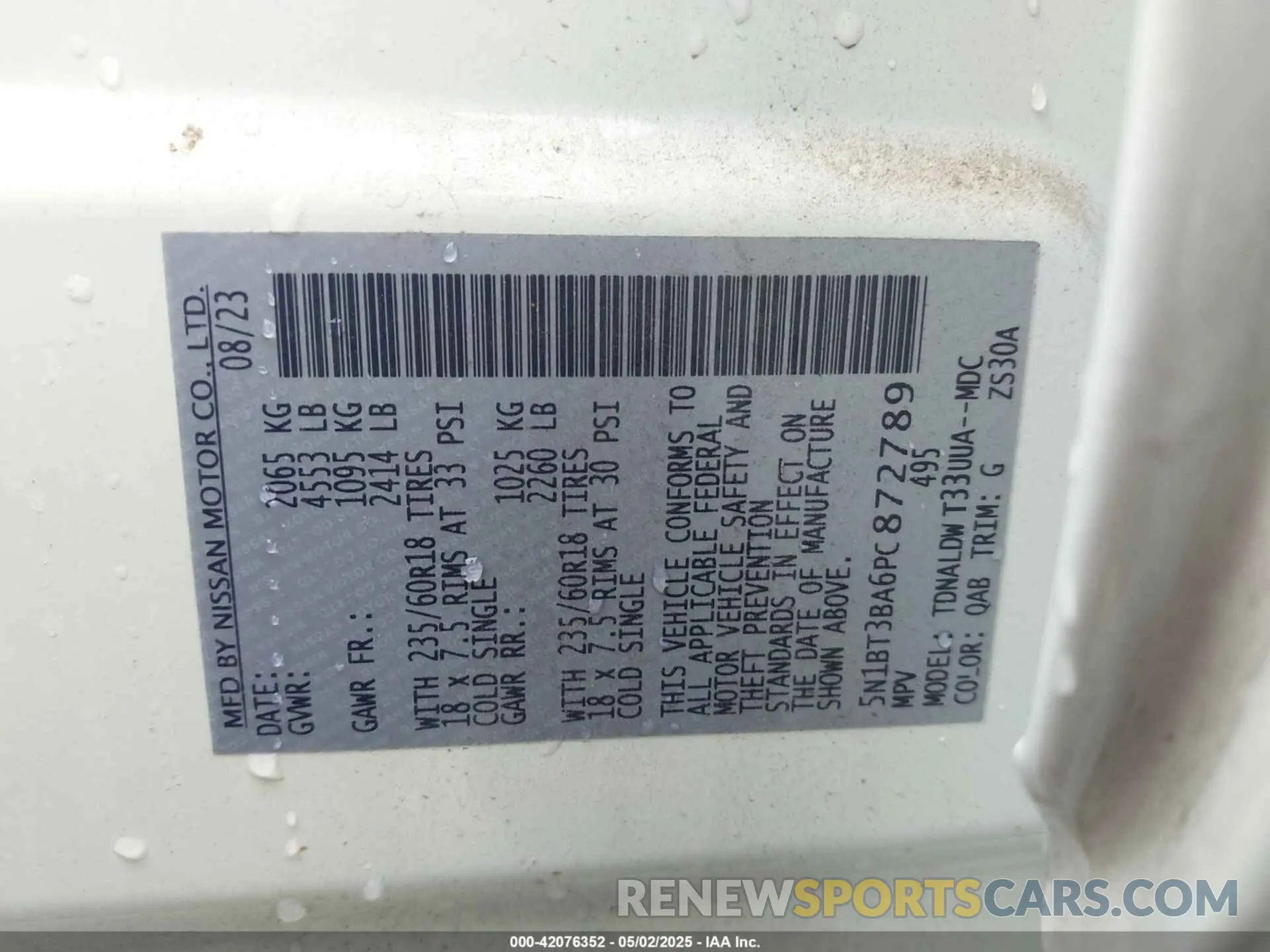 9 fotografías del automóvil dañado 5N1BT3BA6PC872789 NISSAN ROGUE 2023