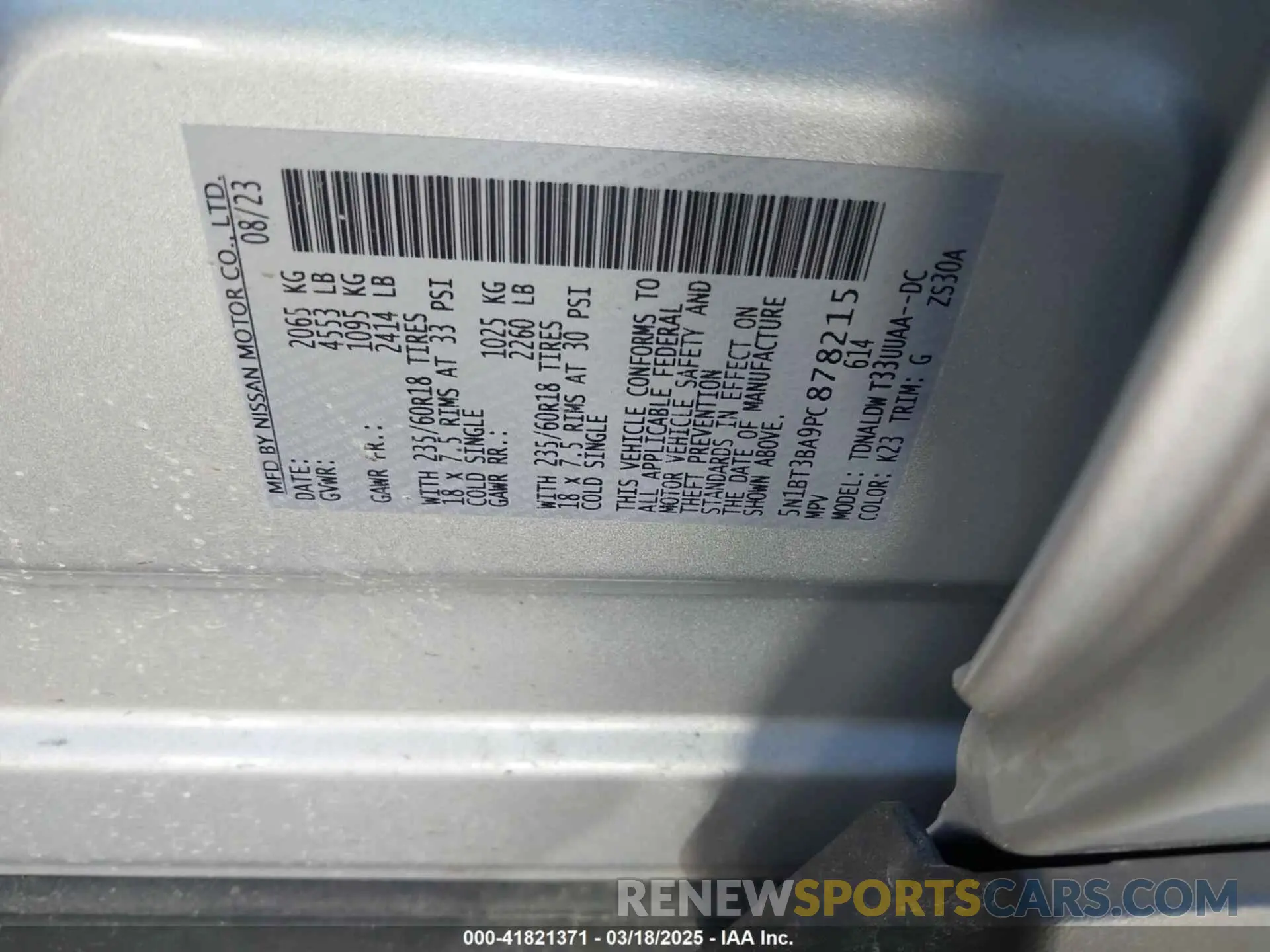 9 fotografías del automóvil dañado 5N1BT3BA9PC878215 NISSAN ROGUE 2023