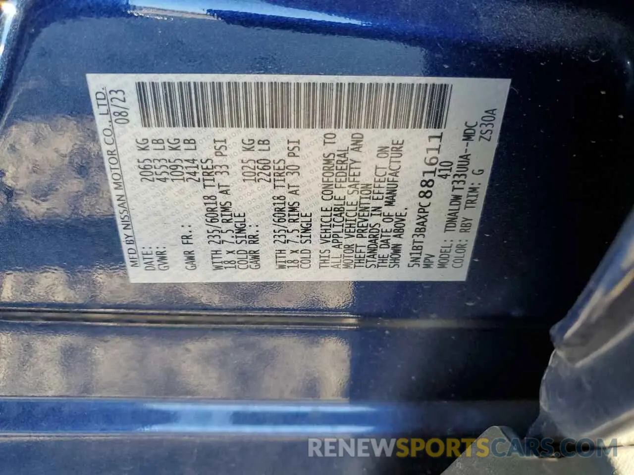 12 fotografías del automóvil dañado 5N1BT3BAXPC881611 NISSAN ROGUE 2023