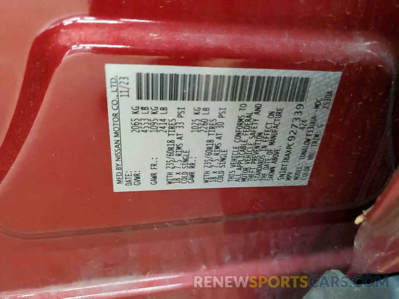 13 fotografías del automóvil dañado 5N1BT3BAXPC927339 NISSAN ROGUE 2023