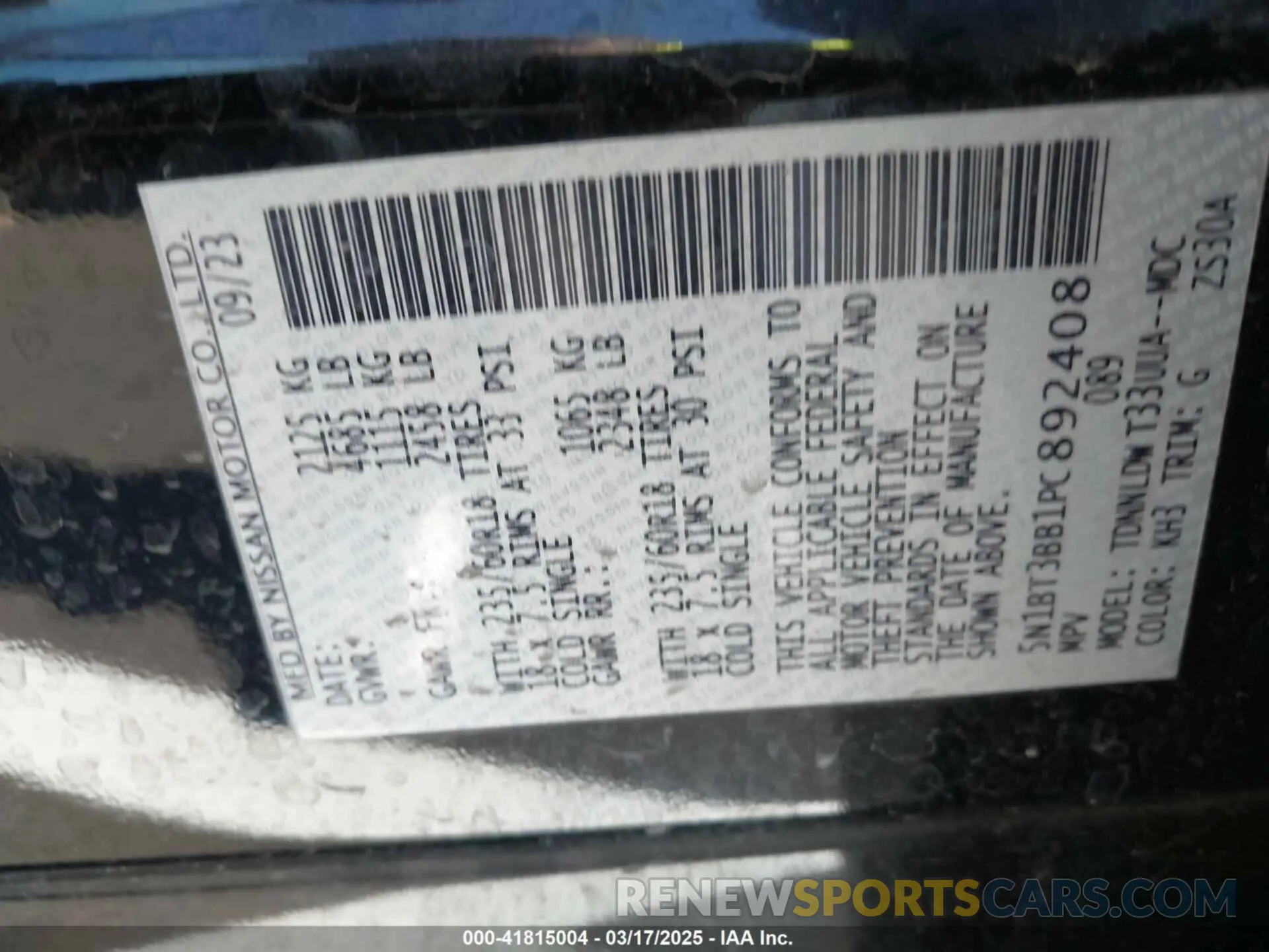 9 fotografías del automóvil dañado 5N1BT3BB1PC892408 NISSAN ROGUE 2023