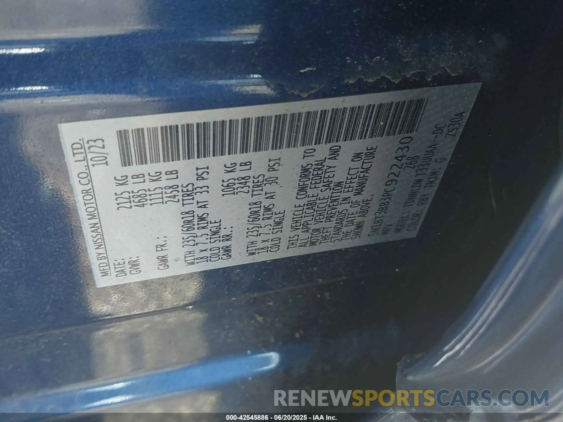 9 fotografías del automóvil dañado 5N1BT3BB3PC922430 NISSAN ROGUE 2023