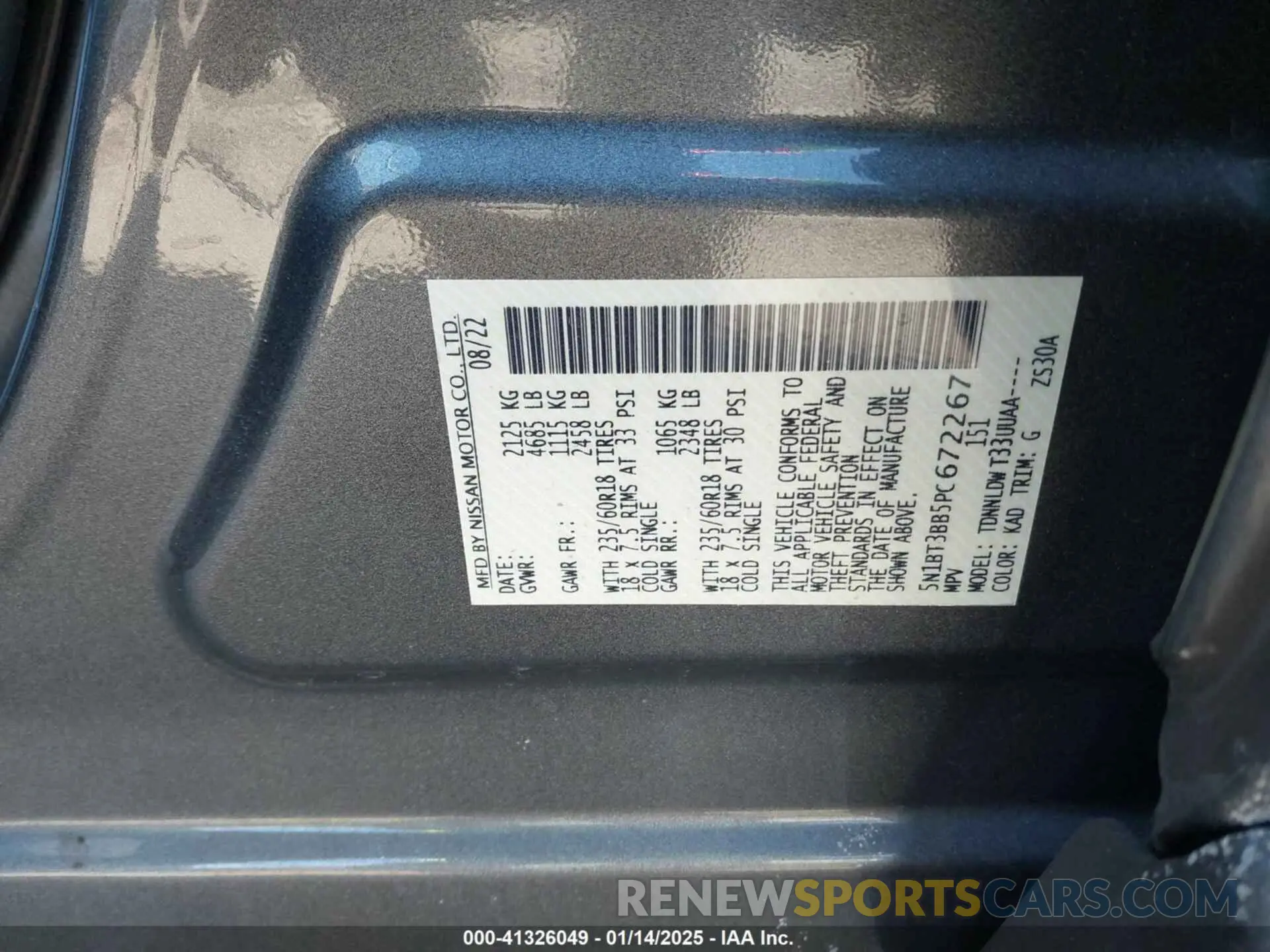 9 fotografías del automóvil dañado 5N1BT3BB5PC672267 NISSAN ROGUE 2023
