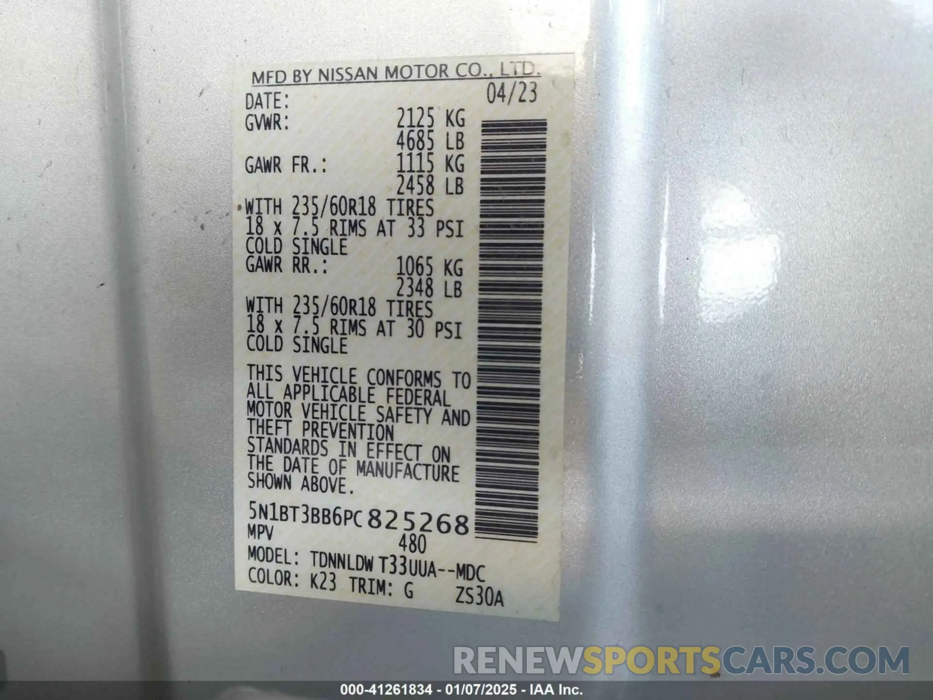 9 fotografías del automóvil dañado 5N1BT3BB6PC825268 NISSAN ROGUE 2023