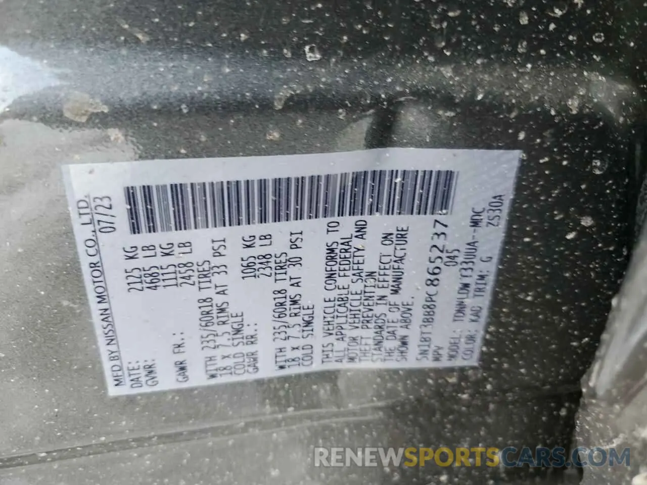 14 fotografías del automóvil dañado 5N1BT3BB8PC865237 NISSAN ROGUE 2023