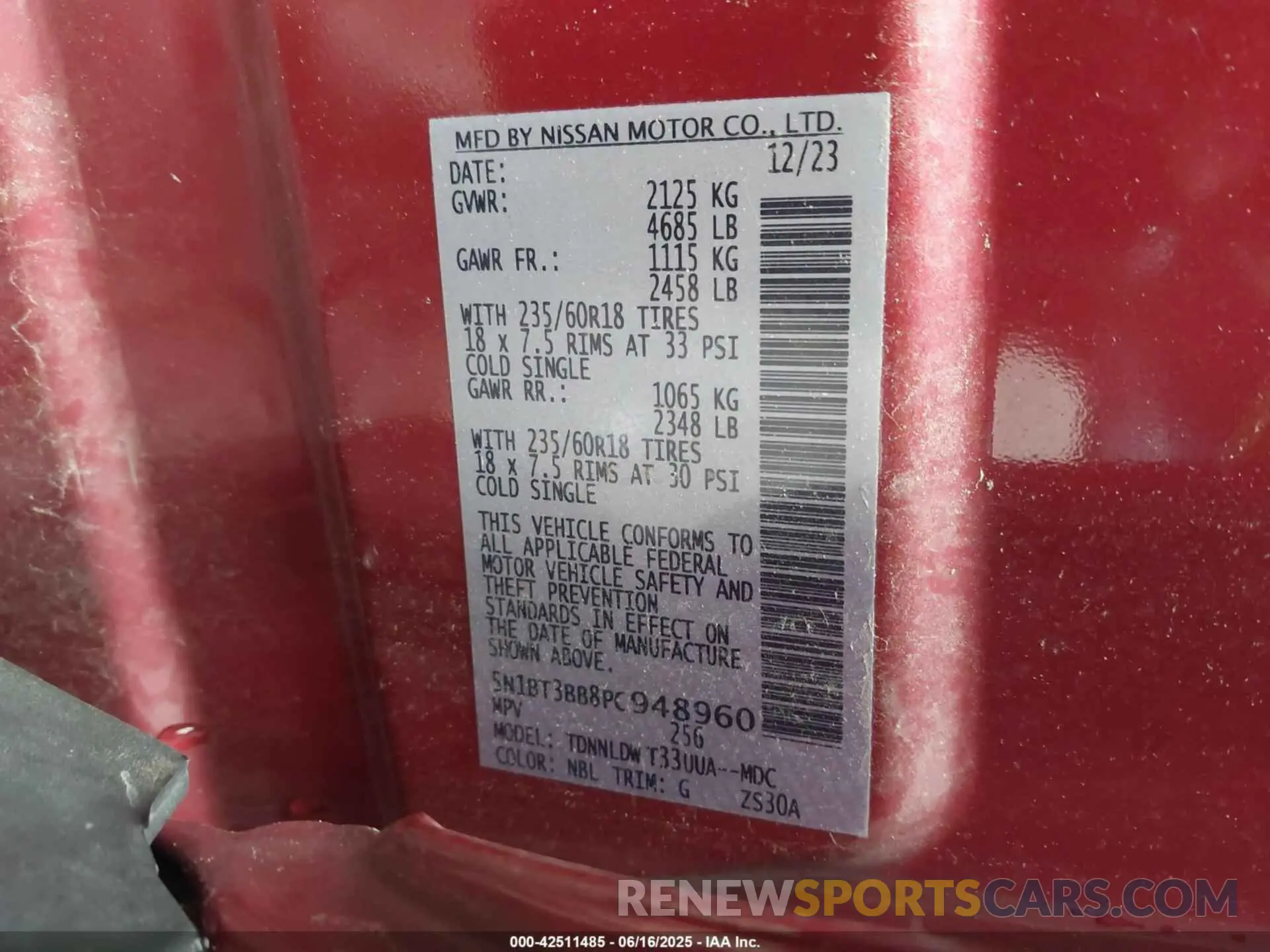 9 fotografías del automóvil dañado 5N1BT3BB8PC948960 NISSAN ROGUE 2023