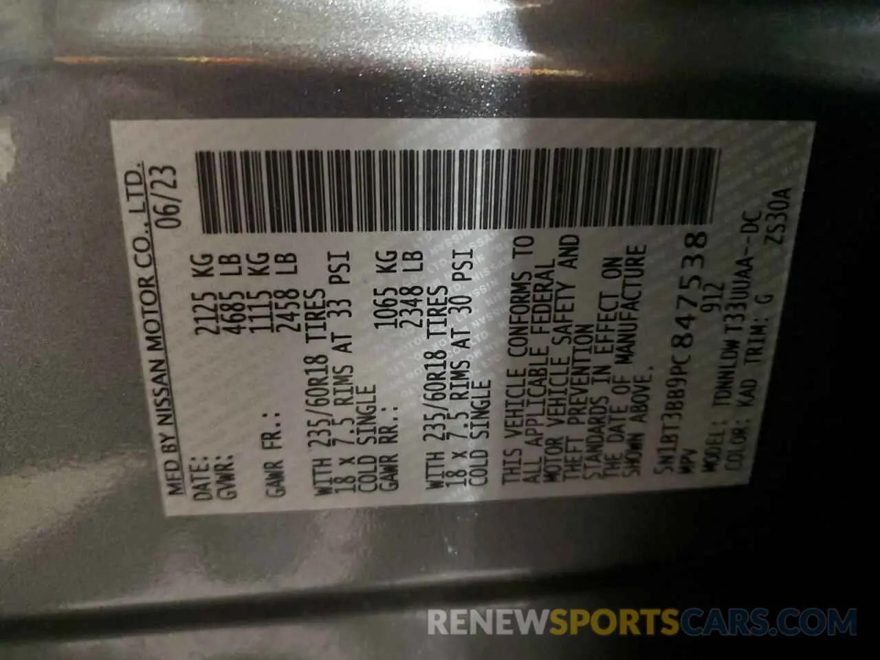 13 fotografías del automóvil dañado 5N1BT3BB9PC847538 NISSAN ROGUE 2023