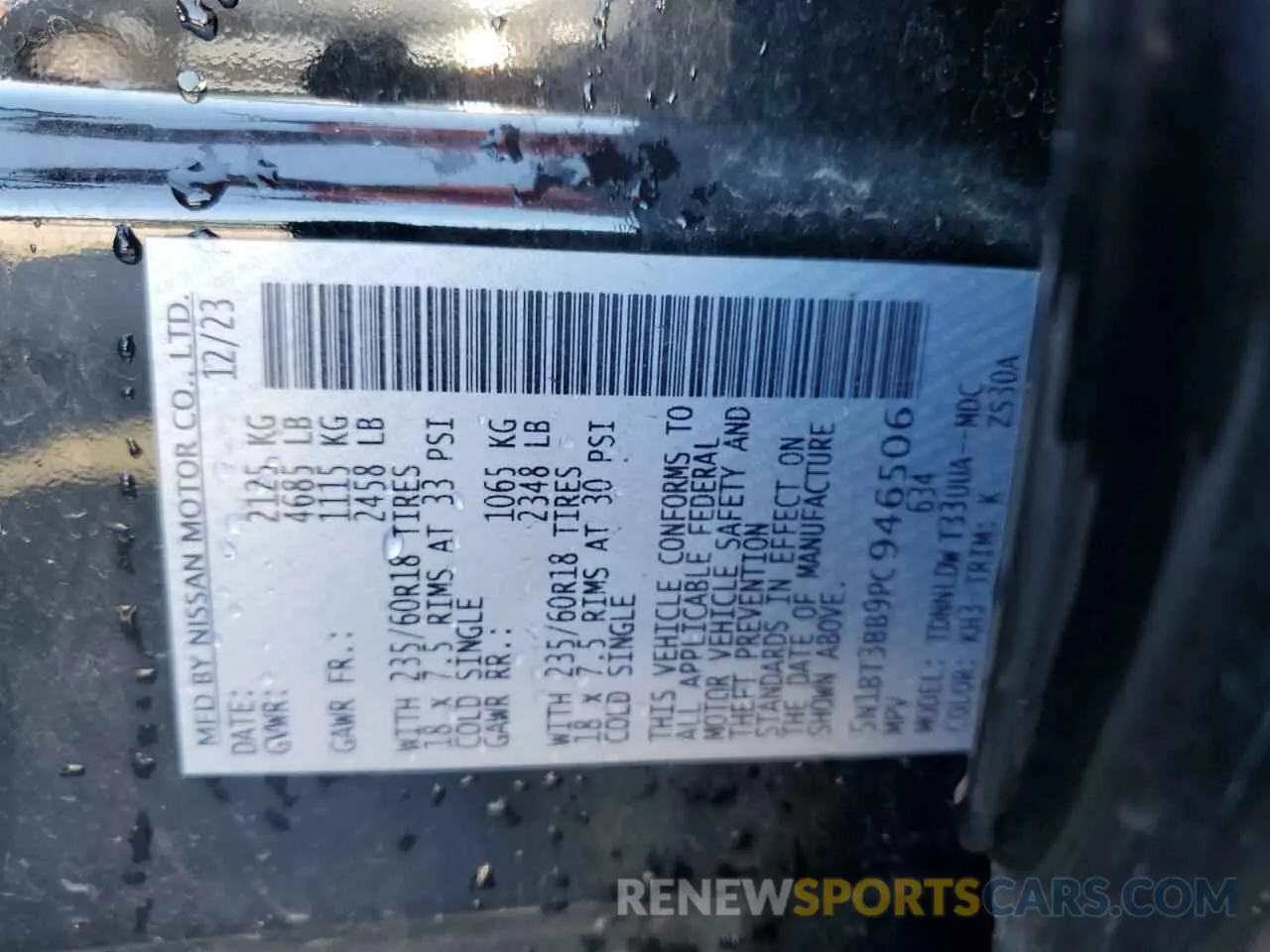 13 fotografías del automóvil dañado 5N1BT3BB9PC946506 NISSAN ROGUE 2023