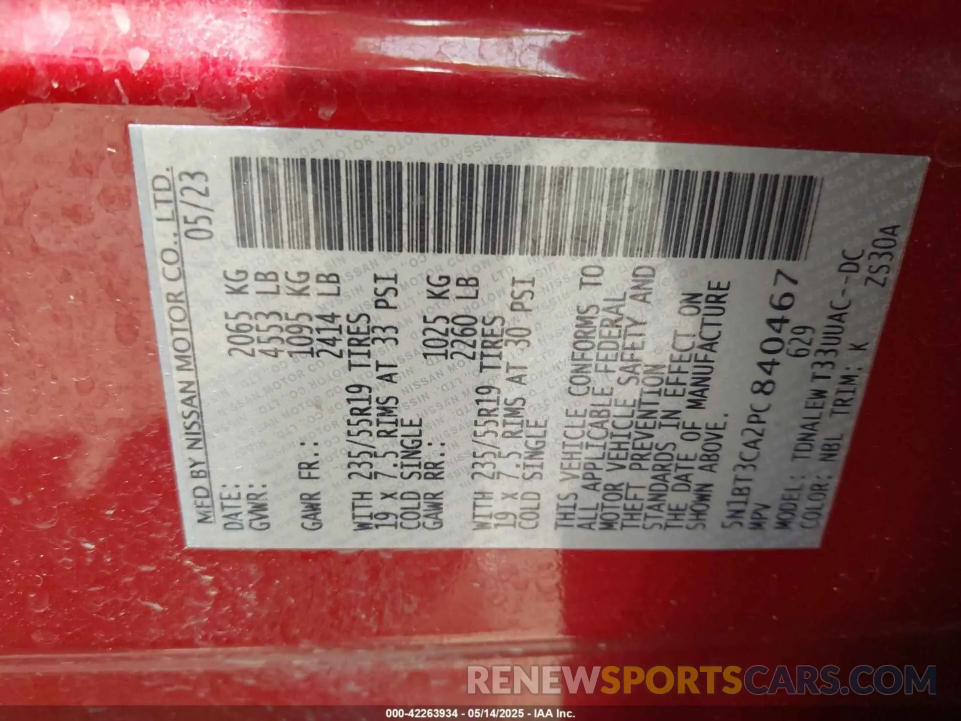 9 fotografías del automóvil dañado 5N1BT3CA2PC840467 NISSAN ROGUE 2023